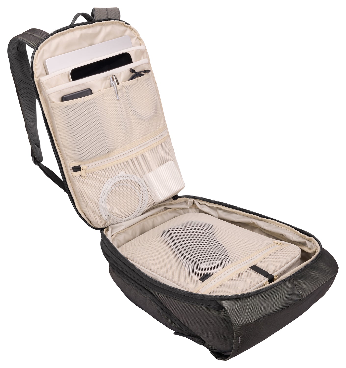 Thule Subterra 2 Expandable 26L Travel Backpack - Lightweight Water-Resistant Hiking Daypack for Men & Women, Vetiver Gray - Perfect for Commuting, Air Travel & Outdoor Adventures