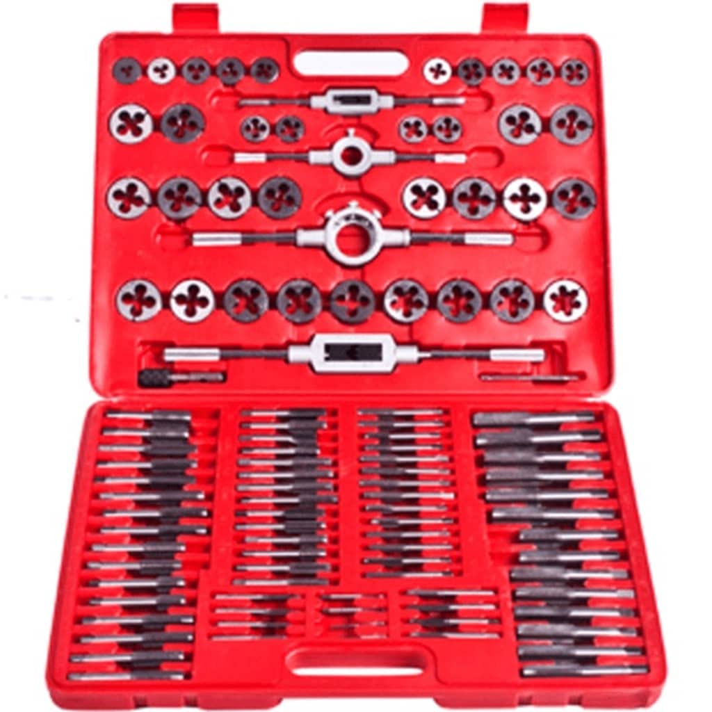 CHARMMA 111-Piece Tap and Die Tool Set with Storage Case - High Carbon Steel Threading Kit for Metalworking, Plumbing & DIY Projects | Tap Set | Die Kit | Professional Tools