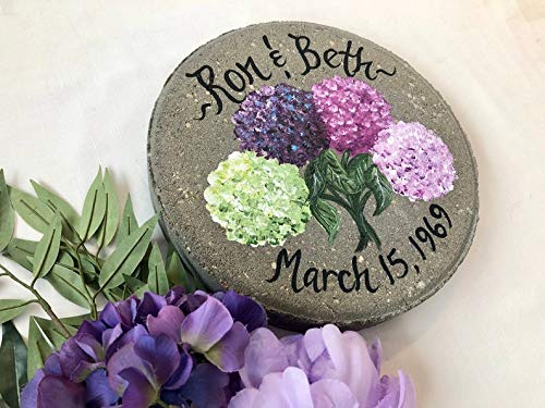 Personalized Wedding Gift - Engraved Garden Stone with Cone Flowers - Perfect for Anniversaries, Outdoor Decor & Special Occasions