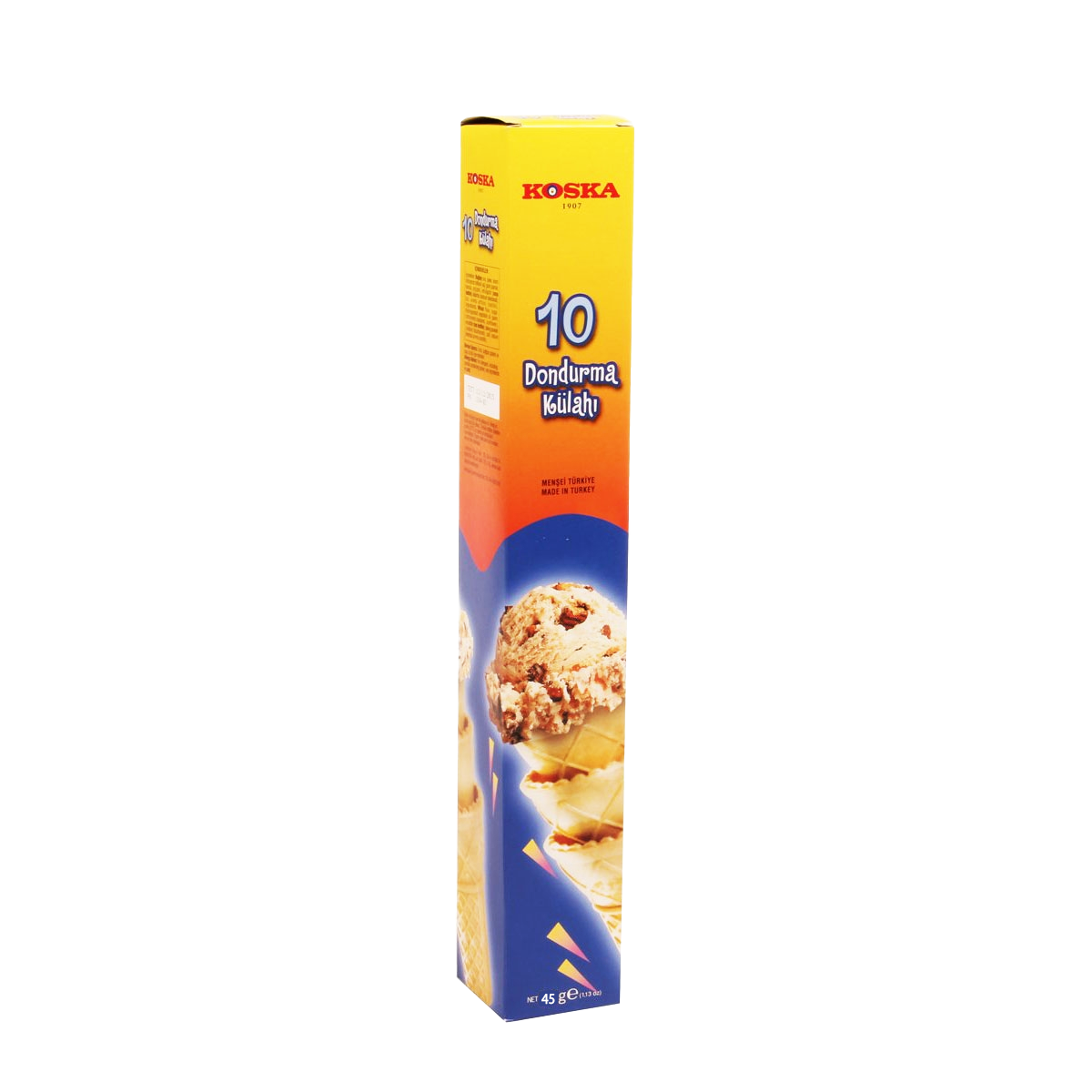 Koska Ice Cream Cone 10-Pack 32g - Perfect for Parties, Desserts & Snacking
