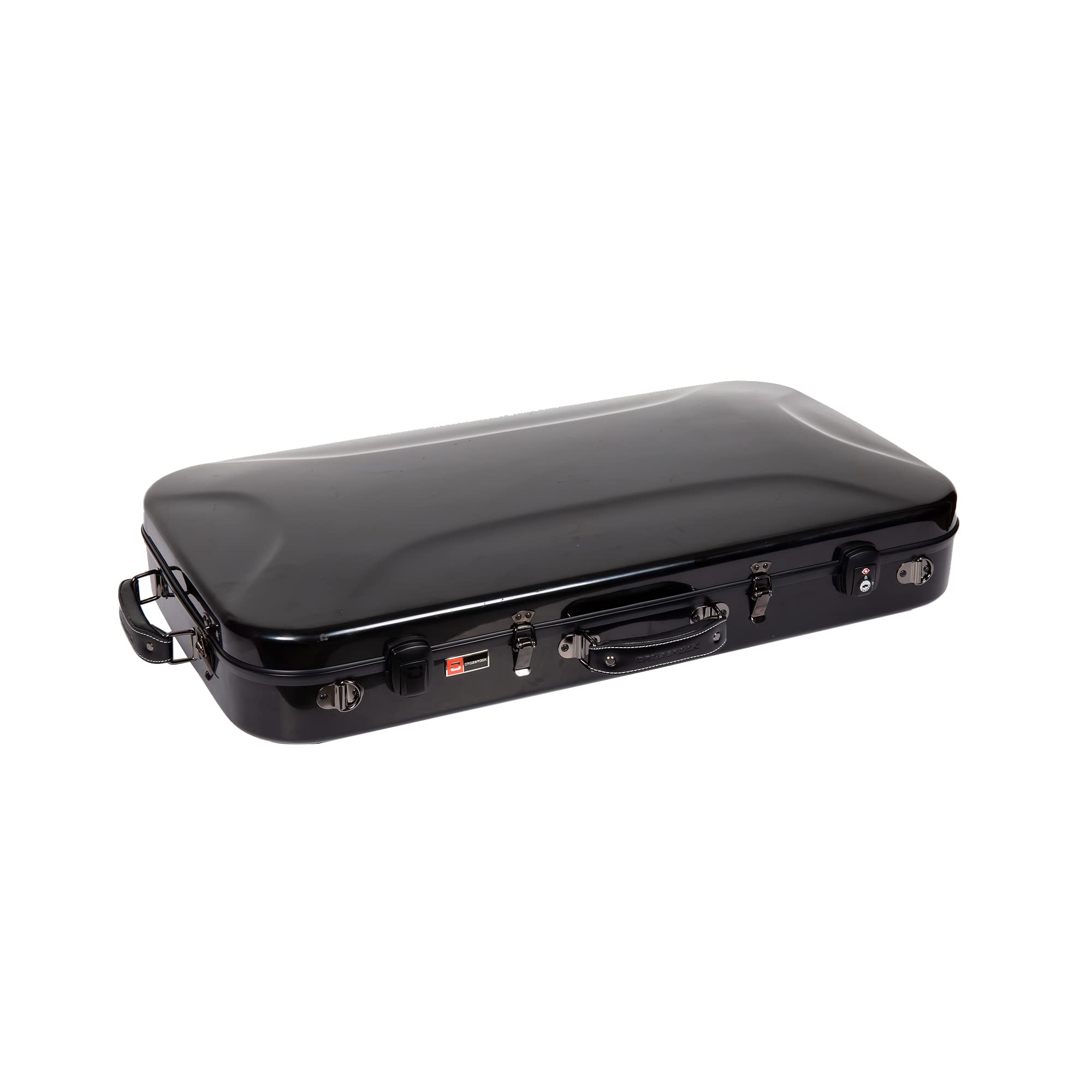 Crossrock Fiberglass Double Mandolin Case for A & F-Style Mandolins – Holds 2 Instruments | Black Gloss Finish, TSA Lock, Backpack Straps – Professional Travel Series | Perfect for Musicians, Bands & Airline Travel