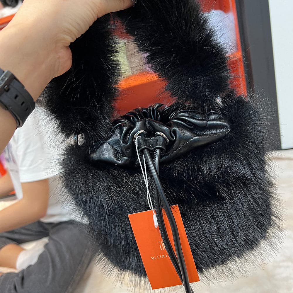 AG Collective Fluffy Crossbody Handbag - Trendy Soft Faux Fur Shoulder Purse for Women | Perfect for Casual Outings, Date Nights & Shopping Trips