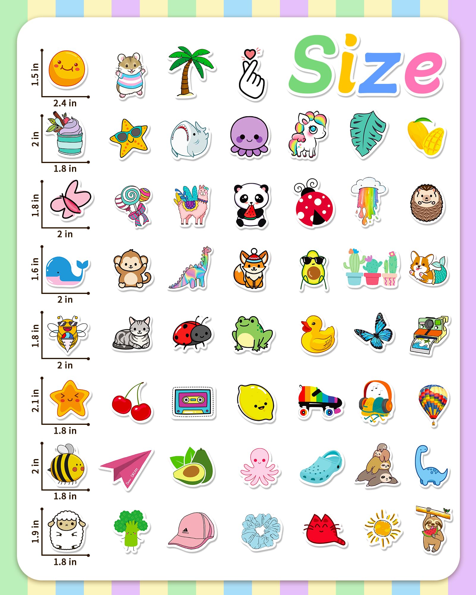600 PCS Cute Waterproof Vinyl Stickers for Kids & Teens - Kawaii Sticker Pack for Water Bottles, Laptops, Scrapbooks - Perfect for Classroom Prizes, Student Rewards & Teacher Gifts (Fun Decals for School, DIY Crafts & Personalizing Belongings)