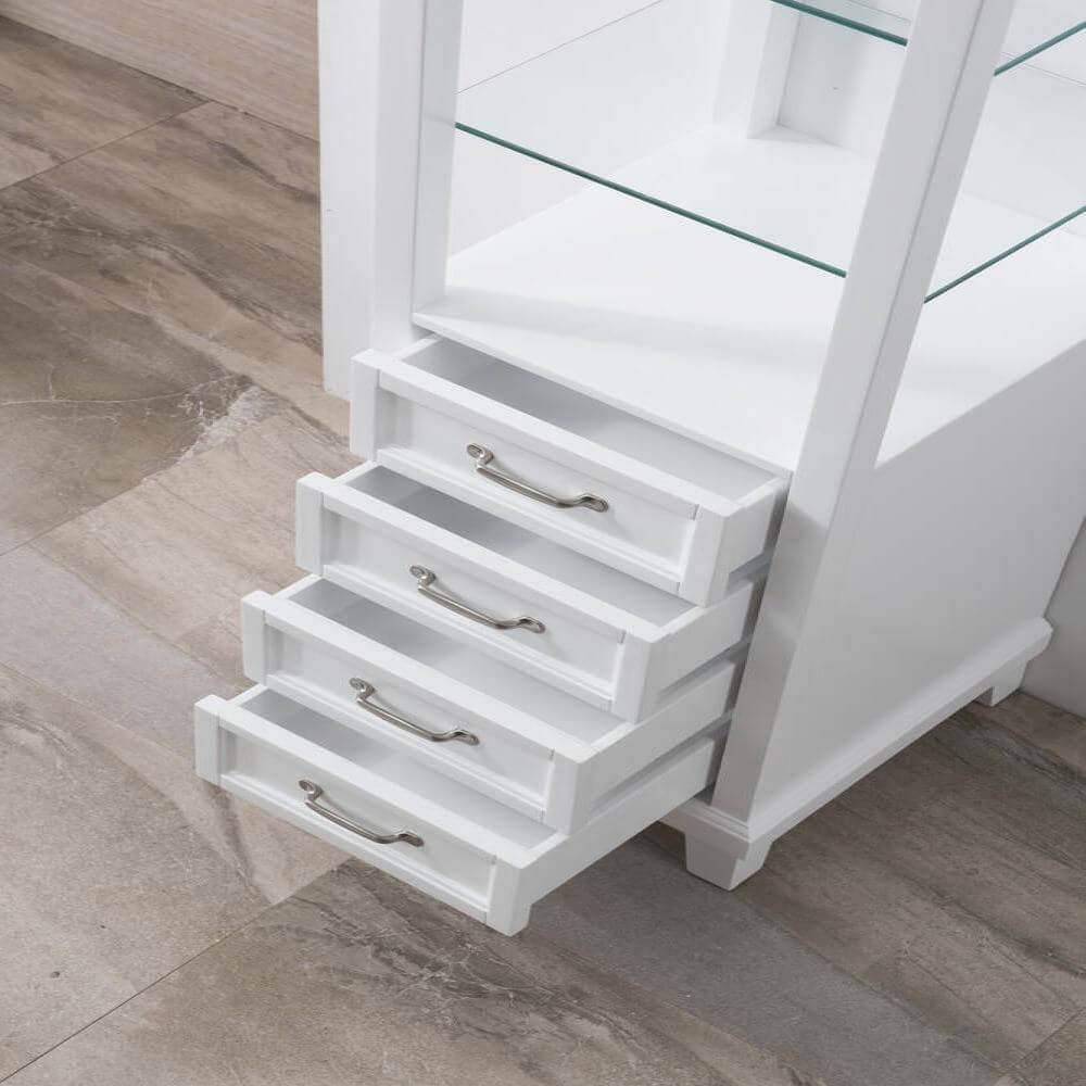 White Linen Cabinet 18W x 18D x 60H - Modern Storage Solution for Bedroom, Living Room & Office Organization