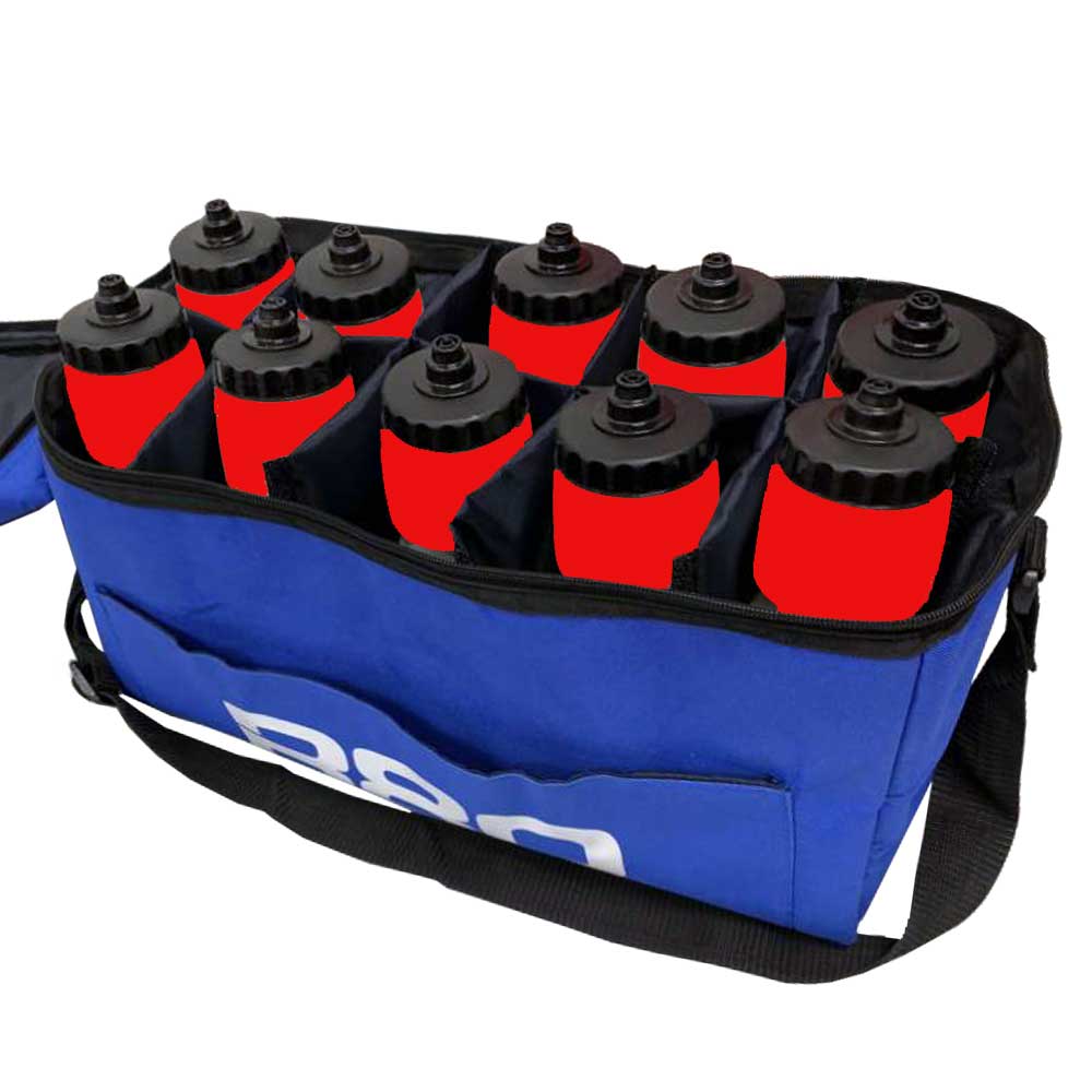 R80 Insulated Cooler Bag with 10 Reusable Water Bottles (Red/Black) - Perfect for Camping, Picnics & Outdoor Adventures