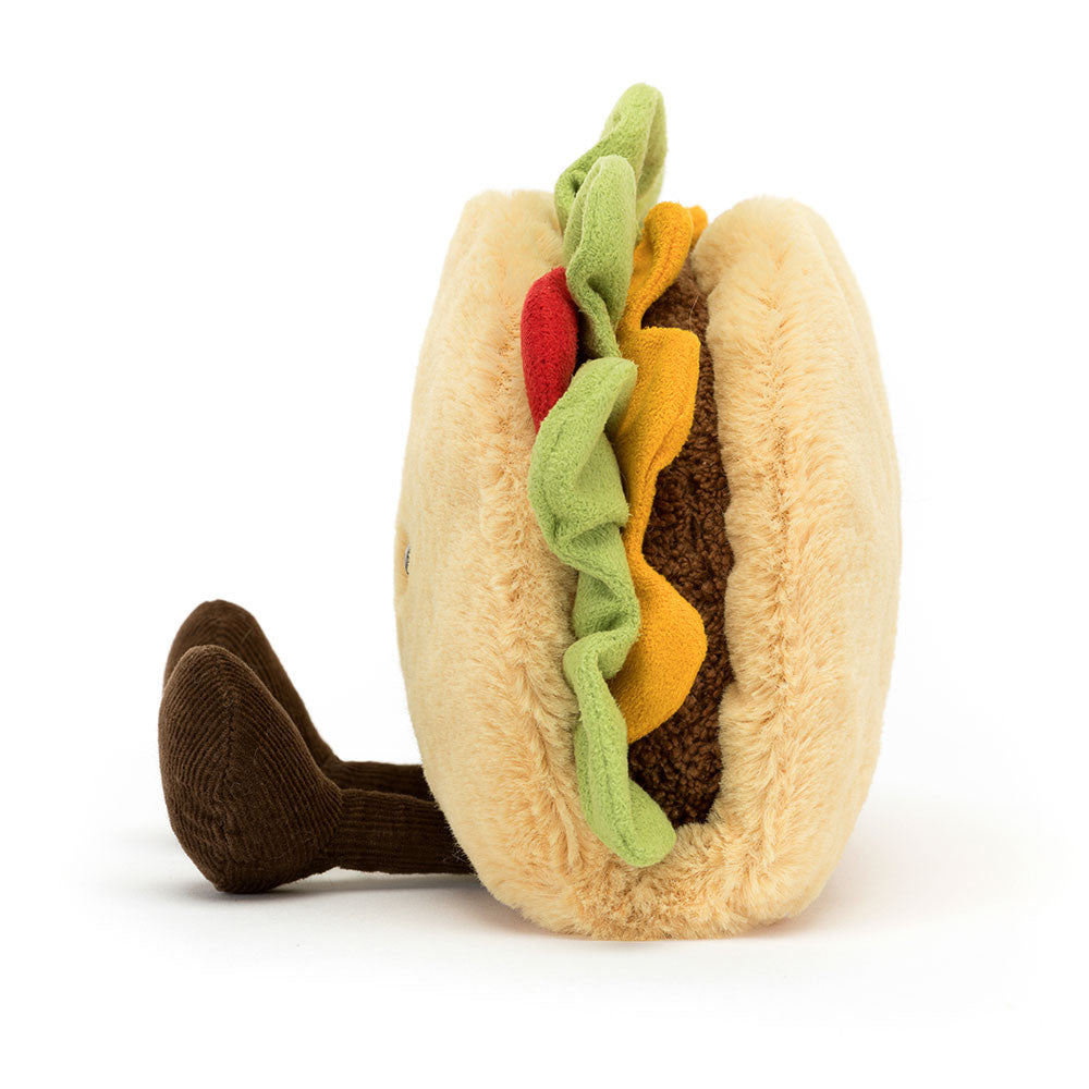 Jellycat Amuseables Taco Plush Toy - Soft & Cuddly Stuffed Taco for Kids & Adults - Perfect for Playtime, Gifts, and Home Decor