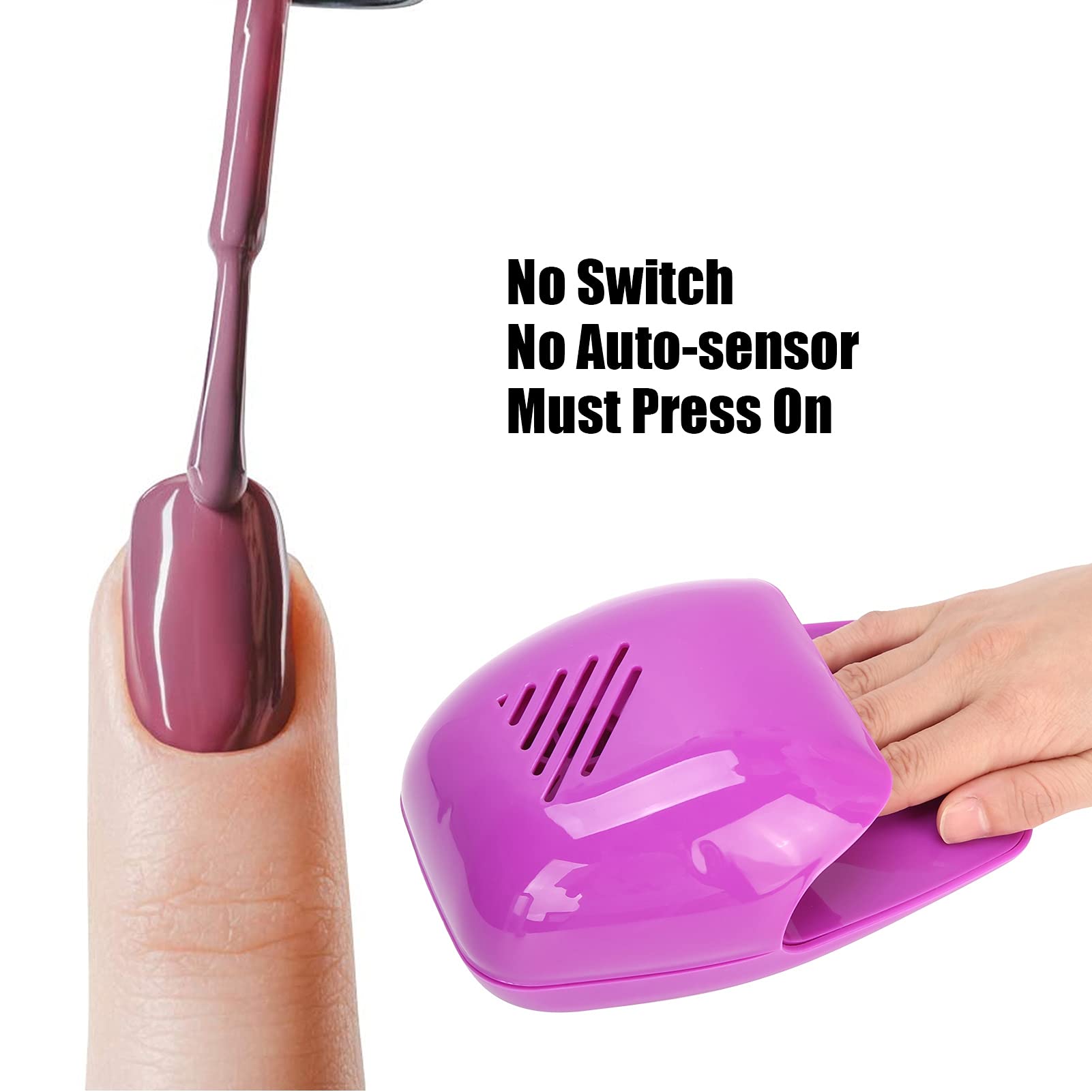 Mini UV Nail Polish Gel Dryer with Fan & LED Light - Portable Nail Dryer Blower Tool for Regular & Gel Polish - Perfect for Home, Salon & Travel Use for Women & Teens