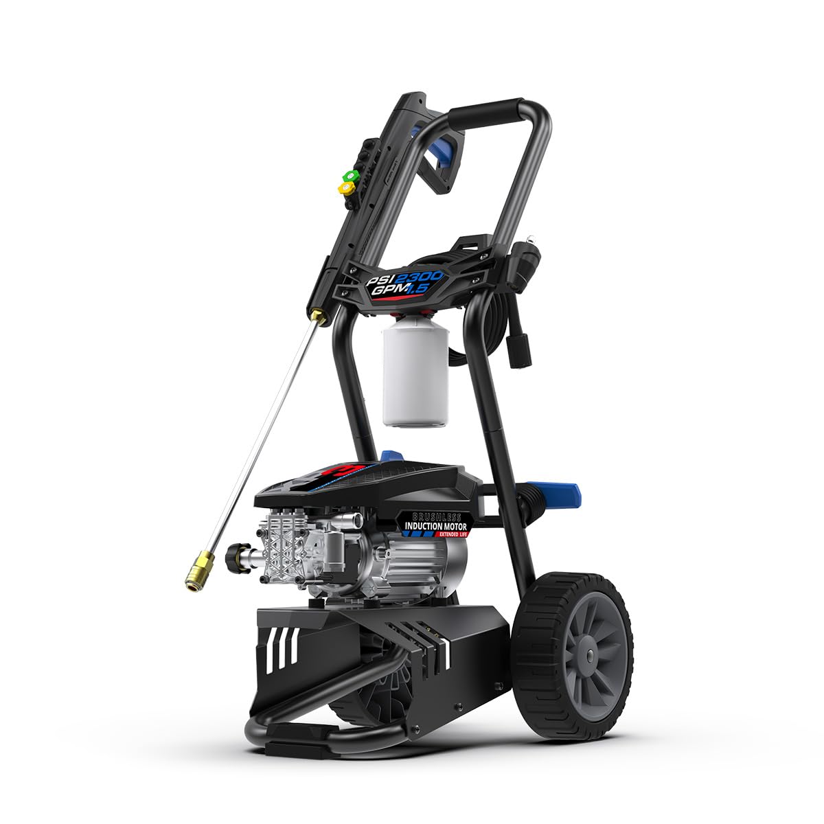 AR Blue Clean Maxx BMXP32300 Electric Pressure Washer - 2300 PSI, 1.5 GPM, 13 Amp, Portable High Pressure Cleaner with Quick Connect Accessories, 2-Wheel Trolley & Onboard Storage | Perfect for Car Washing, Driveway Cleaning, Deck & Patio Maintenance, Home Exterior Cleaning