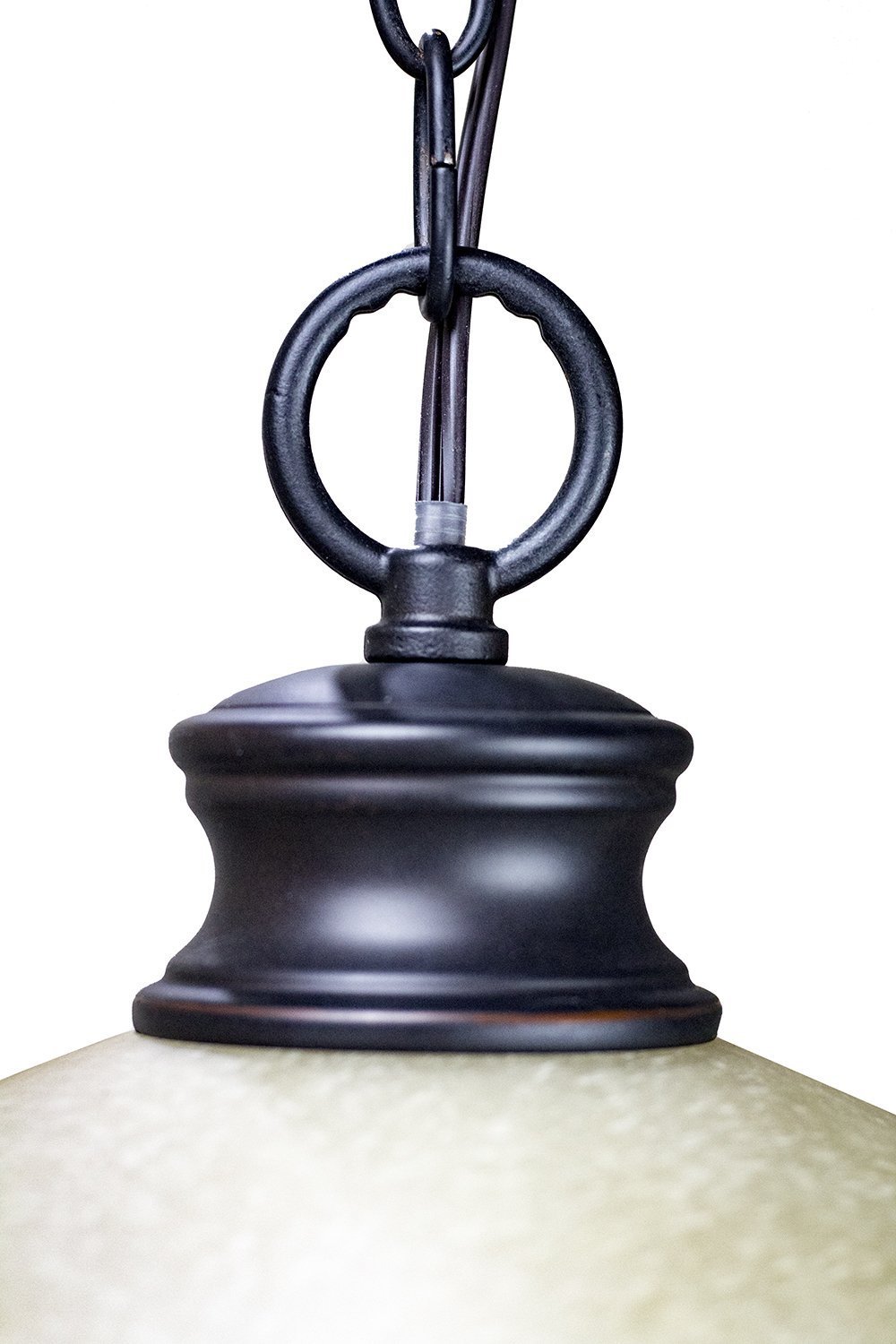 Dolan Designs Plug-in Hanging Swag Pendant Lamp - Oil Rubbed Bronze Finish with Amber Glass Shade & Rocker Switch (Model SO101-272) - Perfect for Dining Room, Kitchen Island, or Bedroom Lighting