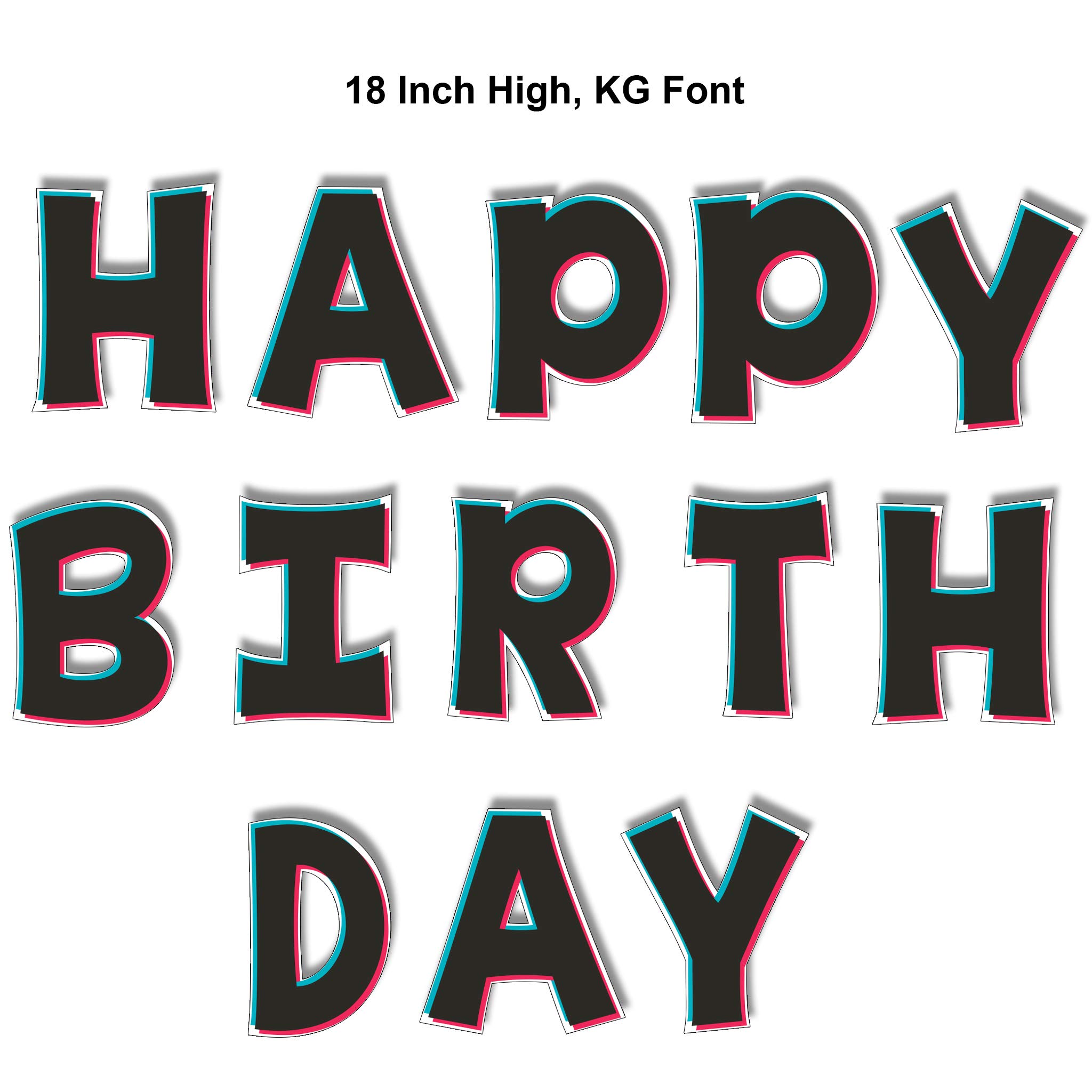 Happy Birthday Yard Letters Sign - 18 Inch Tall Outdoor Decor with 13 Waterproof Corrugated Plastic Pieces & Stakes - Perfect for Lawn, Garden, Party Decorations & Birthday Celebrations