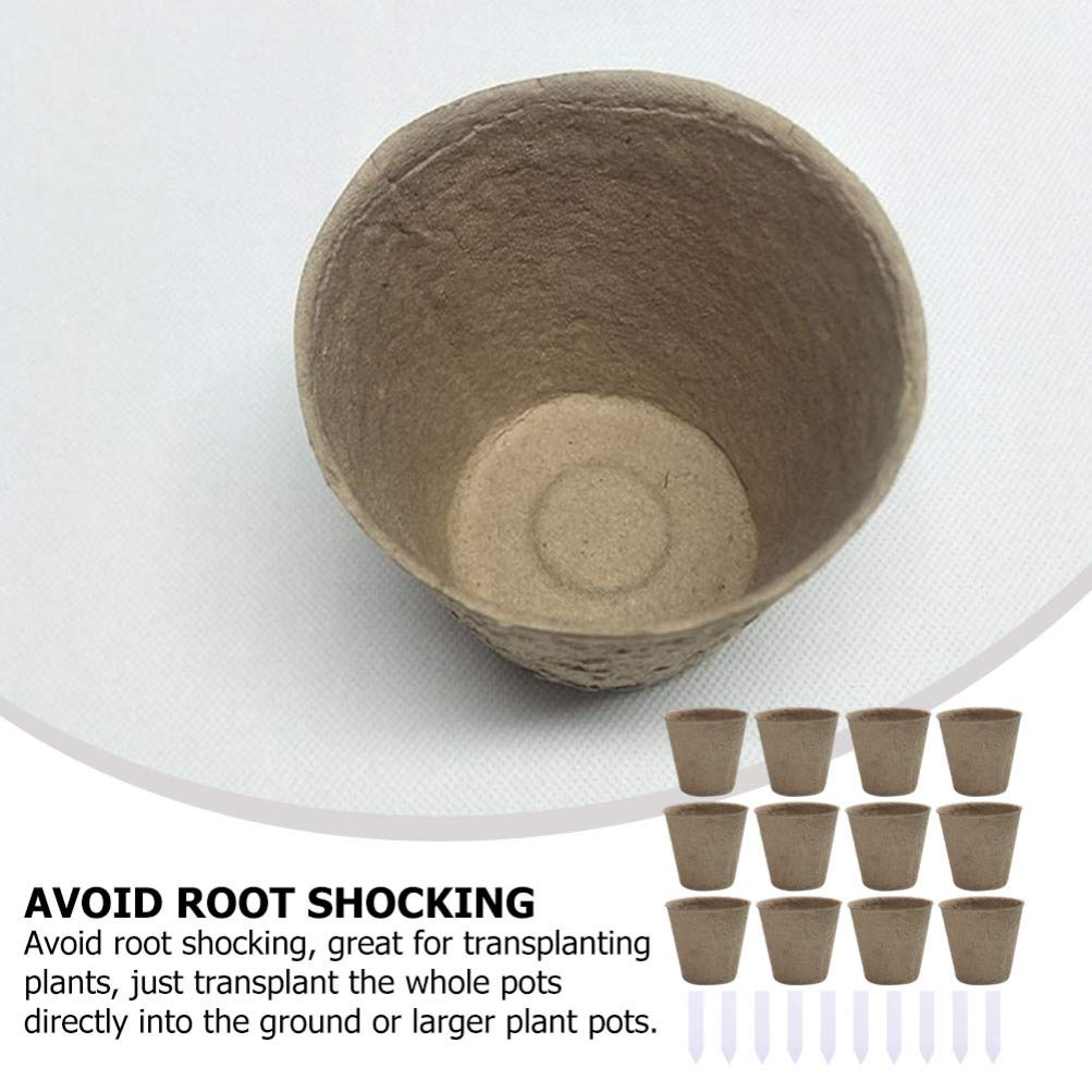 DOITOOL 110pcs Biodegradable Peat Pots for Seedlings - Disposable Nursery Pots, Plant Starter Pots, Garden Germination Kit for Vegetables, Herbs & Flowers - Perfect for Indoor/Outdoor Gardening & Transplanting
