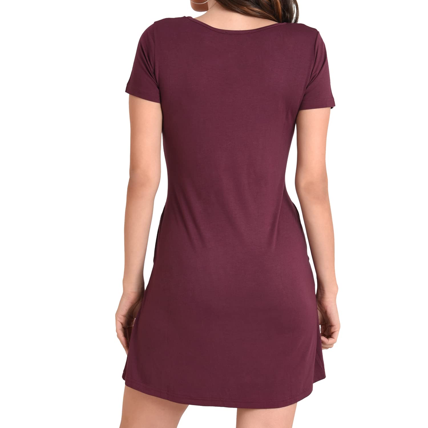 Miss Lavish London Women's Casual Summer Dress - Short Sleeve Loose Fit T-Shirt Dress for Home, Beach & Vacation | Comfortable Everyday Wear for Women & Girls