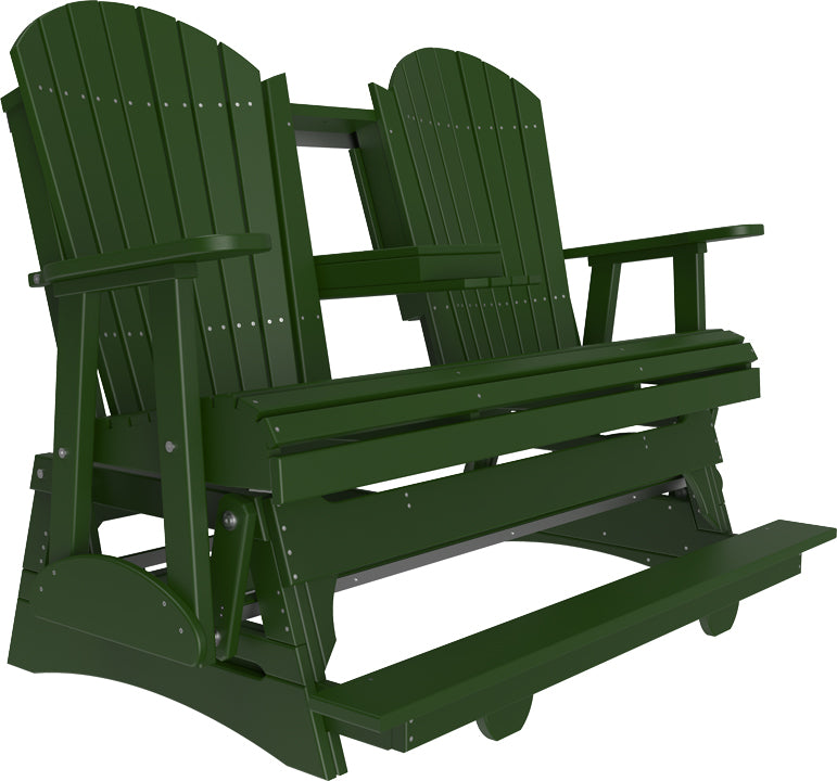 LuxCraft 5-Foot Adirondack Balcony Glider Chair - Outdoor Patio Furniture for Relaxing on Porch, Deck or Garden
