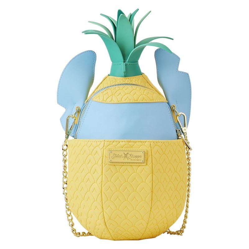 Loungefly Stitch Shoppe Disney Lilo & Stitch Pineapple Crossbody Bag for Women - Cute Figural Purse for Disney Fans, Theme Parks & Summer Outfits