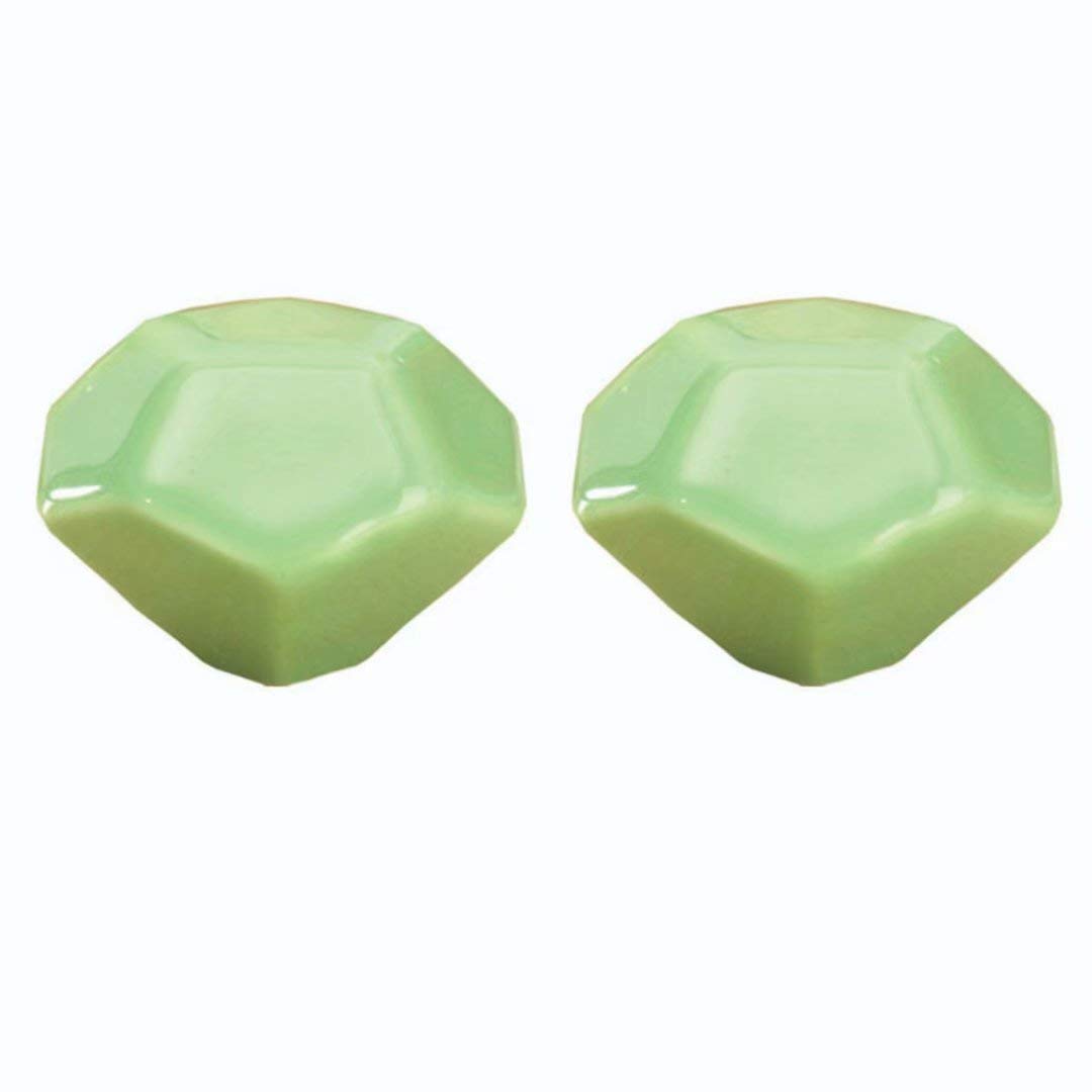 Vintage Ceramic Cabinet Knobs - 2 Pack Green Cupboard & Wardrobe Handles for Kitchen Drawers, Furniture Doors & Cabinets - Durable Ceramic Door Pulls for Home Decor & DIY Projects