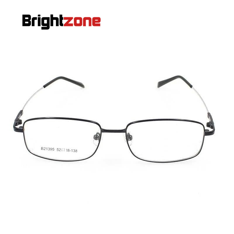 Brightzone Men's Full Rim Square Titanium Alloy Eyeglasses Frame 421395 - Lightweight & Durable Glasses for Work, Reading & Everyday Use