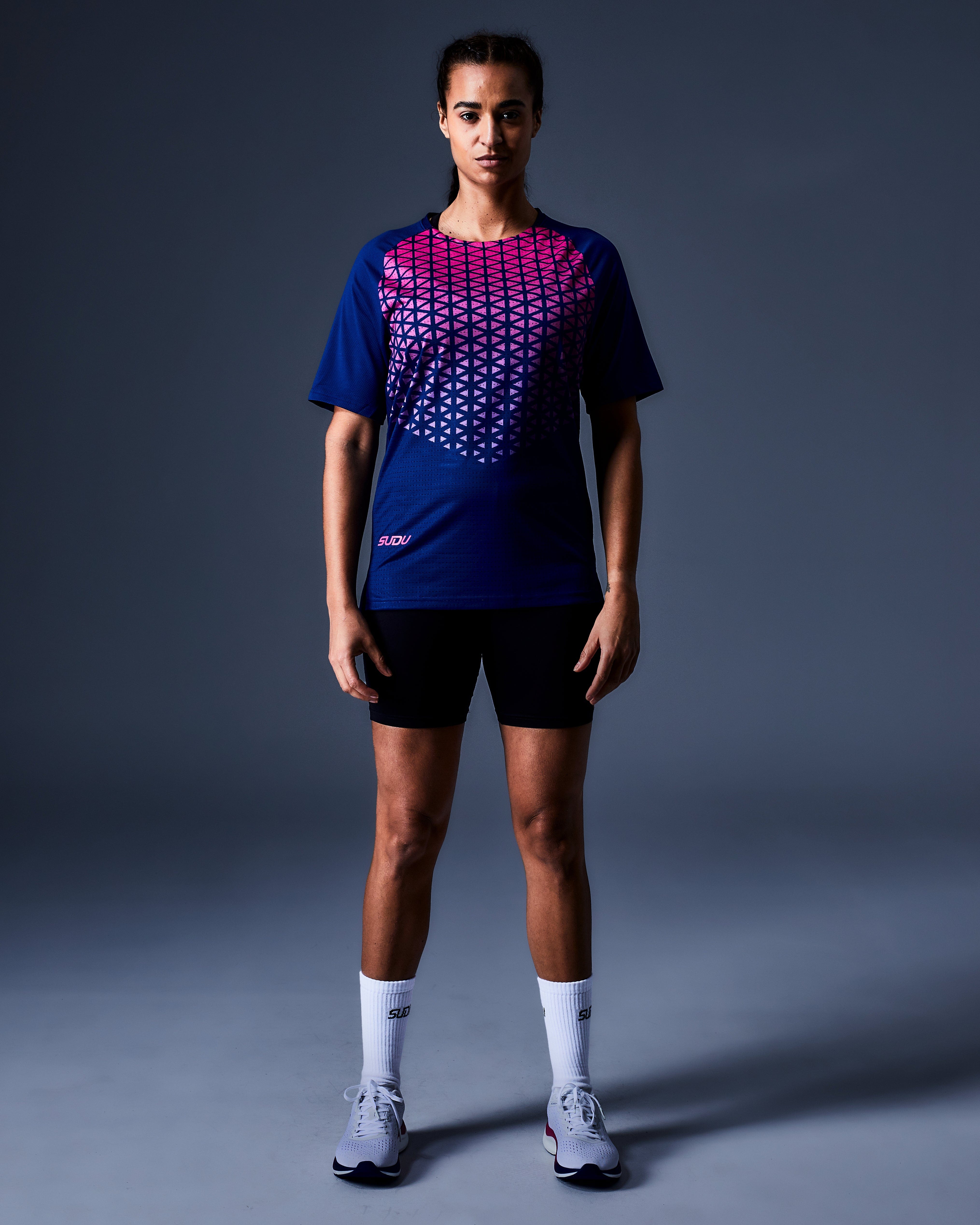 SRT SS 01 Men's Short Sleeve T-Shirt - Dark Blue & Pink Cotton Tee for Casual Wear, Gym & Everyday Outfits