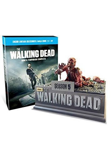 The Walking Dead Season 5 Blu-ray & DVD Combo (10-Disc Box Set) with Asphalt Walker Figurine - Region B Import from Spain - Perfect for Horror Fans & Collectors