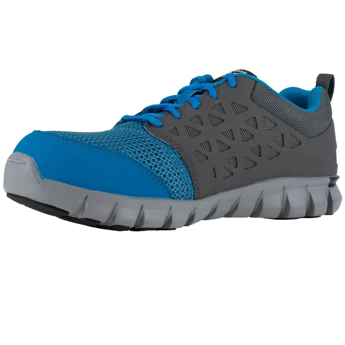 Sublite Cushion Alloy Toe Athletic Work Shoes for Men - Lightweight Safety Shoes with Shock Absorption, Breathable & Slip-Resistant - Ideal for Construction, Warehouse & Industrial Work (Blue/Grey)
