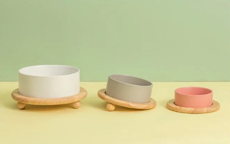 Premium Whisker Wood Pet Feeding Bowl for Cats & Dogs - Eco-Friendly, Non-Slip, Durable Raised Dog & Cat Food Dish - Perfect for Home, Travel, and Outdoor Use