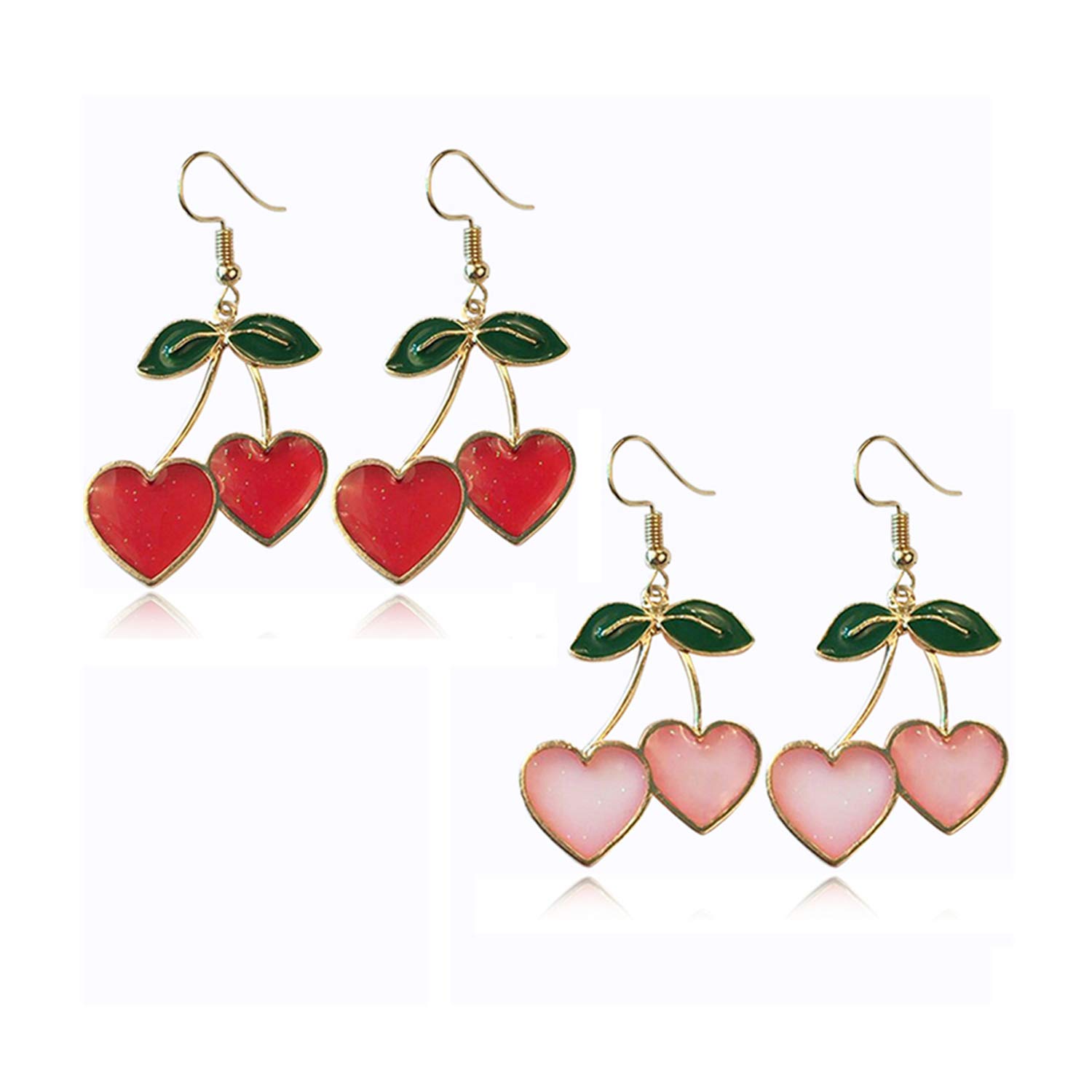 Gmillions Handmade Lightweight Gold Plated Cherry Tassel Drop Earrings for Women - Sweet & Lovely Dangle Fruit Earrings for Girls, Perfect for Summer Outfits, Parties & Casual Wear