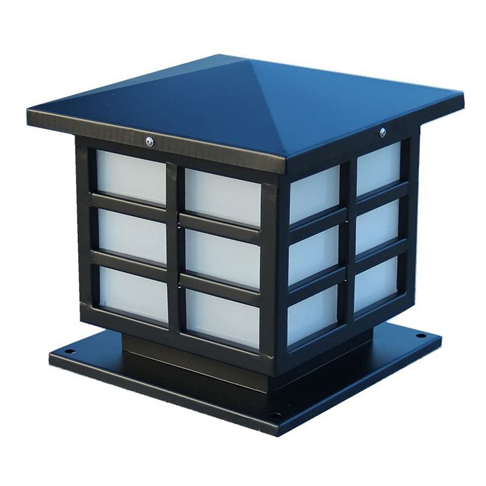 Vintage Outdoor LED Pillar Light - Square Fence & Column Lamp for Garden, Villa, Deck, Wharf & Gate Lighting | Weatherproof Landscape Lighting Fixture