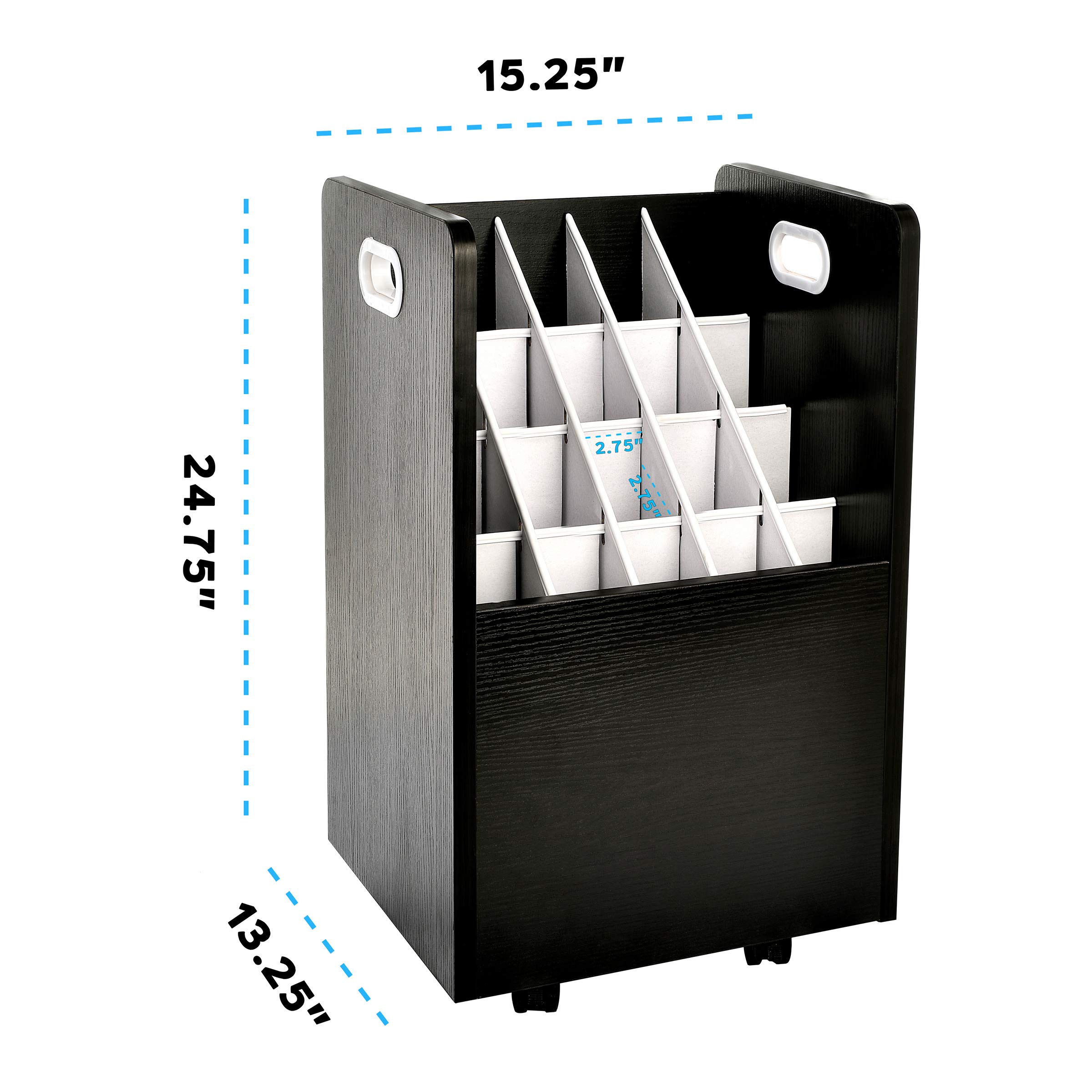 Adir Mobile Blueprint Roll File Holder - 50 Slots & 20 Slots Bundle (Black) - Perfect for Architects, Engineers & Construction Sites - Organize Large Documents & Blueprints with Ease