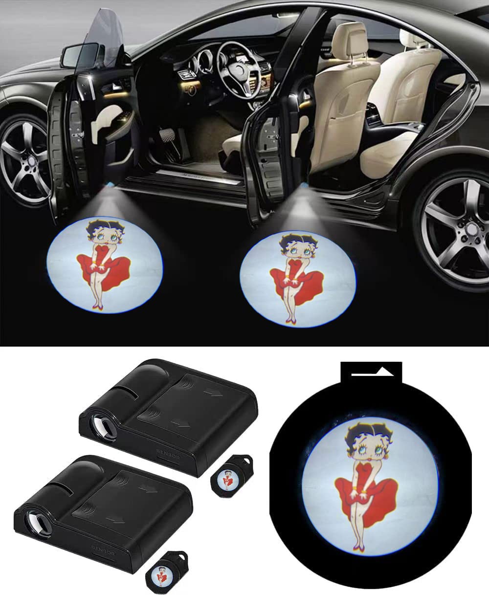 Universal Betty Car Door Projector Lights - Welcome Courtesy Shadow Lights for Betty Fans, Perfect Car Accessories Gift (BEIDI) - Ideal for Nighttime Safety & Stylish Car Customization
