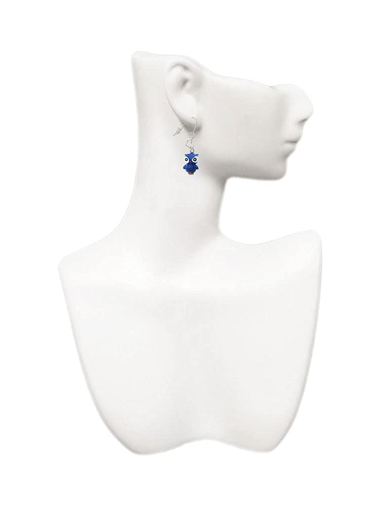 Resin Snow Owl Heart Earrings - French Style for Women