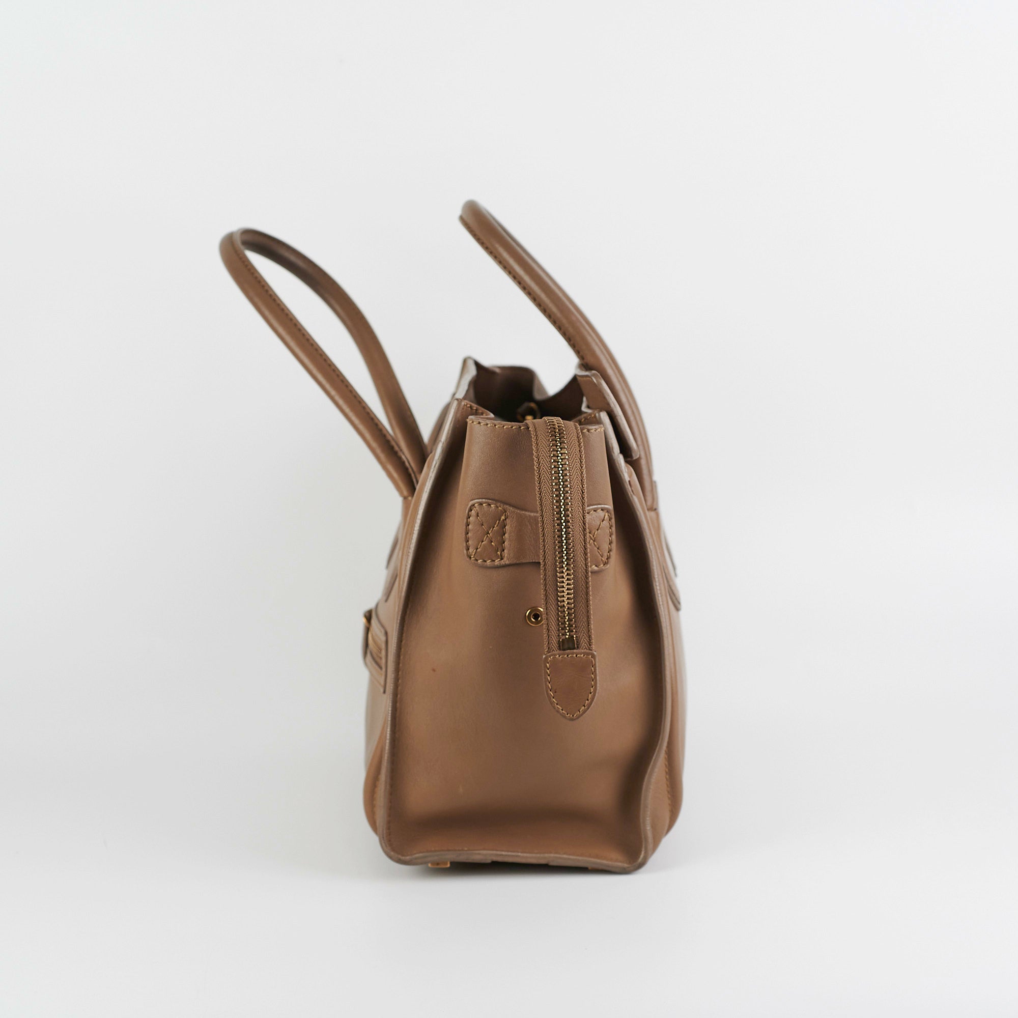 Celine Micro Luggage Taupe Tote Bag - Premium Leather Handbag for Women | Perfect for Work, Travel & Everyday Use