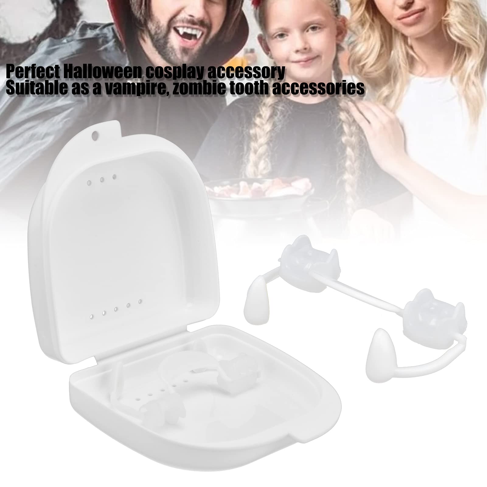 Retractable Vampire Fangs - Reusable Fake Teeth for Halloween Costumes, Horror Parties & Role-Playing | Scary Dentures Props for Kids & Adults | Perfect for Cosplay, Haunted Houses & Themed Events
