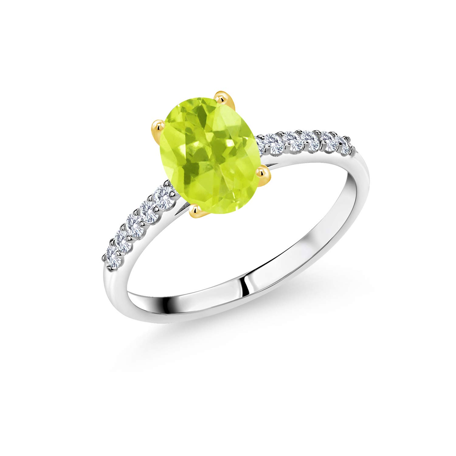 1.28Ct Lab-Grown Lemon Quartz Diamond Ring in 10K Gold for Engagement