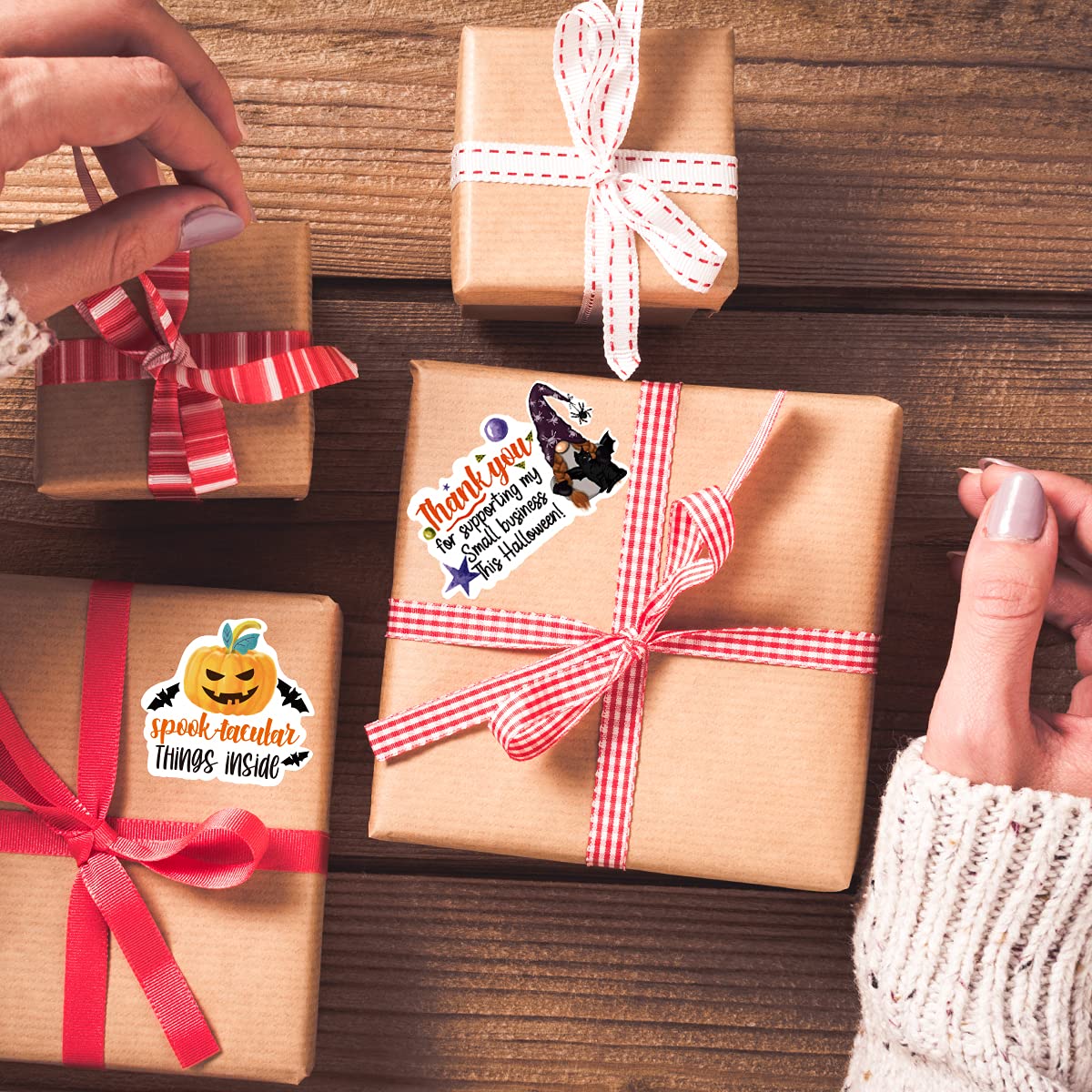 160 PCS Thank You Gnomes Stickers - Funny Small Business Envelope Seals for Packages, Handmade Goods & Bags - Halloween Theme Shop Stickers for Gifts, Mail & Crafts - Perfect for Etsy Sellers, Small Businesses & DIY Projects