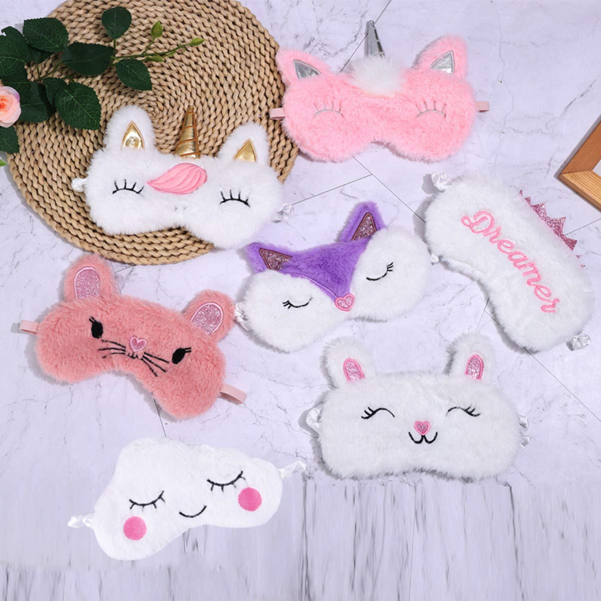 Cartoon Animal Sleeping Mask for Women & Kids - Soft Blindfold Eye Cover for Better Sleep, Travel & Relaxation
