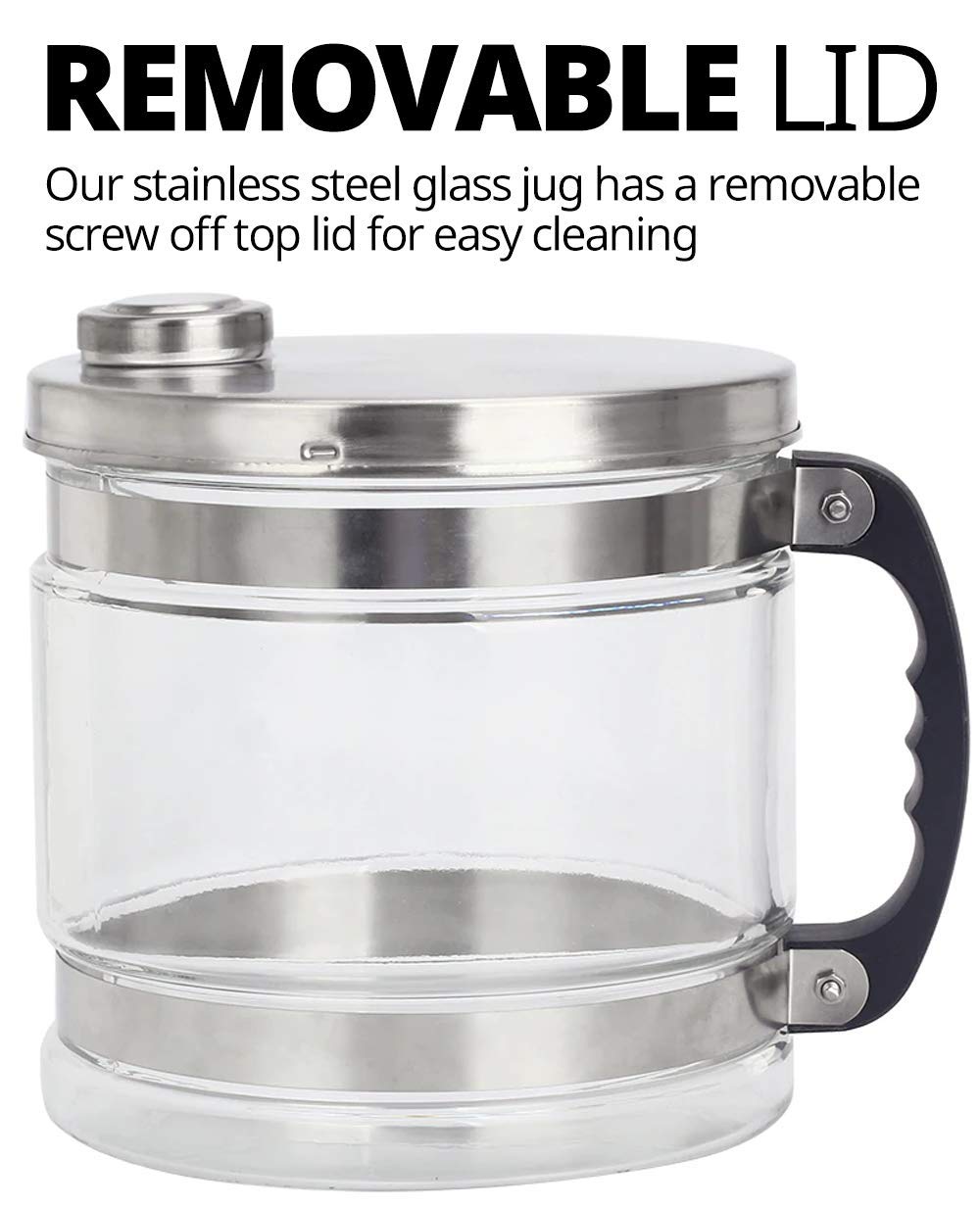 Stainless Steel Water Distiller with 12 Carbon Filters (3 Years Supply) & 4L Glass Jug - Pure Water for Home, Office, and Emergency Preparedness