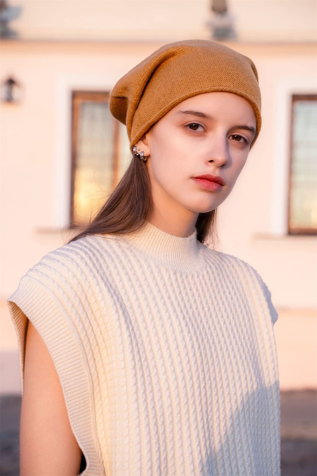 Women's Cashmere Slouchy Knit Beanie - Soft & Warm Winter Hat for Ladies - Wool Knitted Hip-Hop Skull Cap - Perfect for Christmas Gifts, Outdoor Activities & Cold Weather Fashion