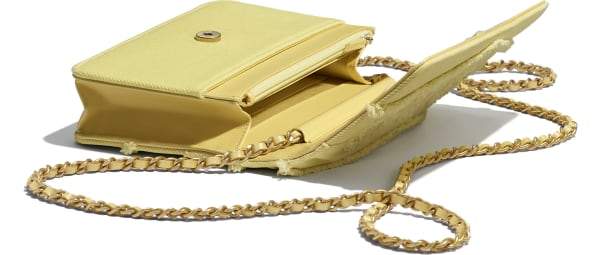 Chanel Wallet On Chain WOC Classic Caviar Leather Crossbody Bag with Silver-Tone Hardware in Light Yellow - Perfect for Evening Events, Date Nights & Luxury Fashion Accessories