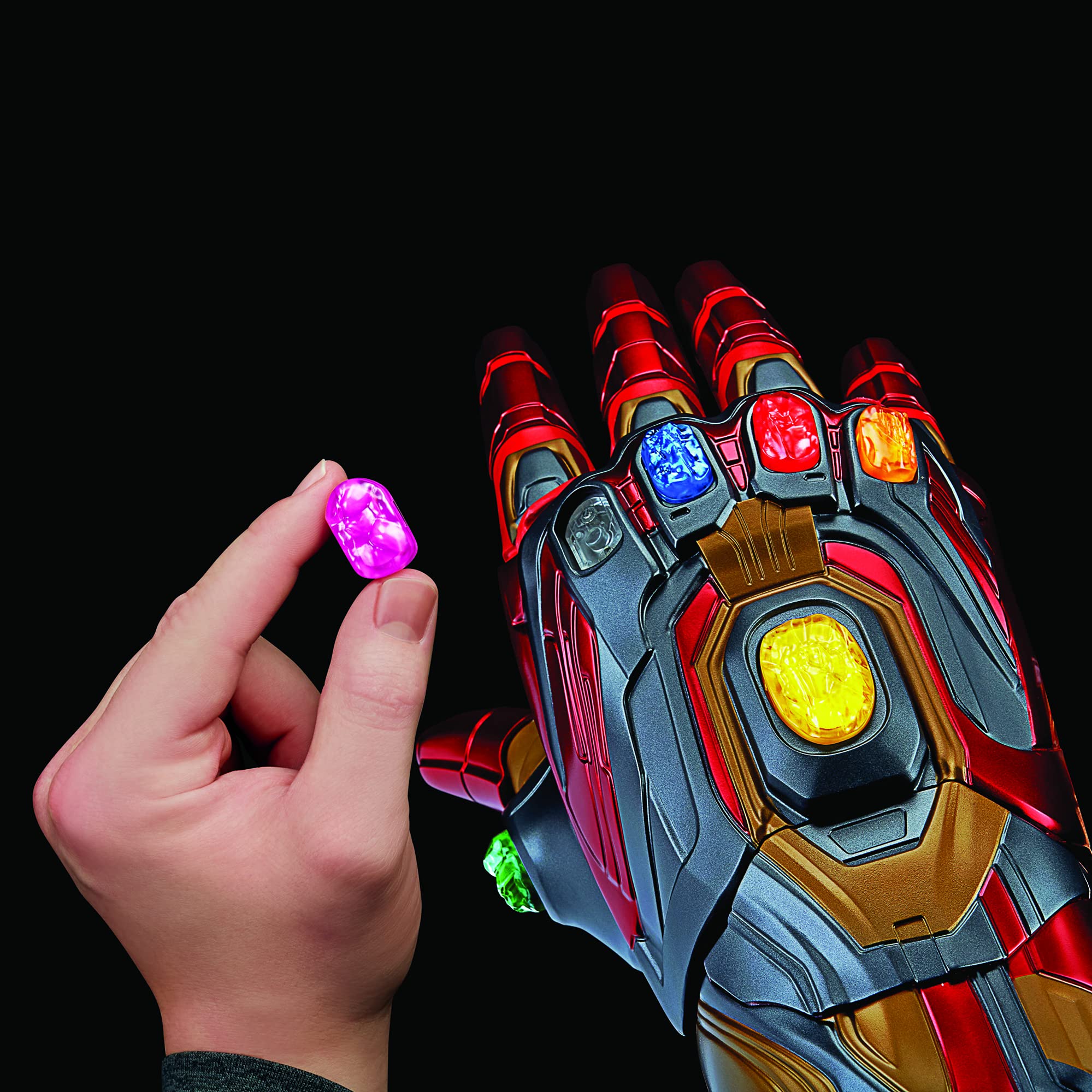 Marvel Legends Series Avengers Iron Man Nano Gauntlet - Electronic Light-Up Fist with Movie Sounds & Removable Infinity Stones | Collectible Action Figure for Marvel Fans & Gift for Superhero Lovers | Display for Home, Office or Cosplay