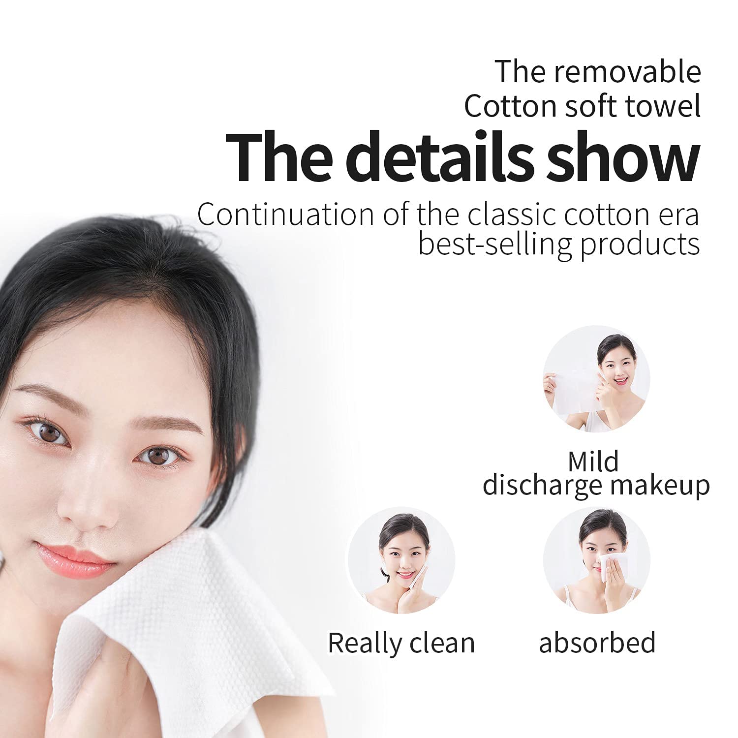 200-Pack Soft Cotton Disposable Face Towels | Hypoallergenic Dry & Wet Wipes for Women, Sensitive Skin & Baby Care | Makeup Remover & Personal Cleaning Tissues | Travel, Gym & Daily Skincare Essentials