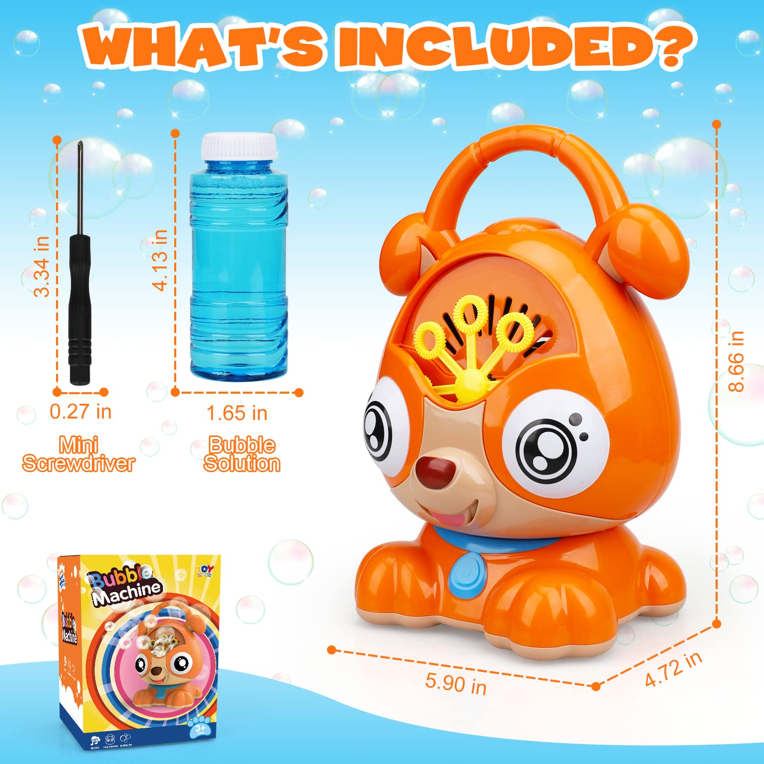 TOY Life Automatic Bubble Machine for Kids - 3000+ Bubbles per Minute, Outdoor/Indoor Bubble Blower Toy for Toddlers, Birthday Party, Backyard Fun, and Pet Play (Dog Bubble Maker)