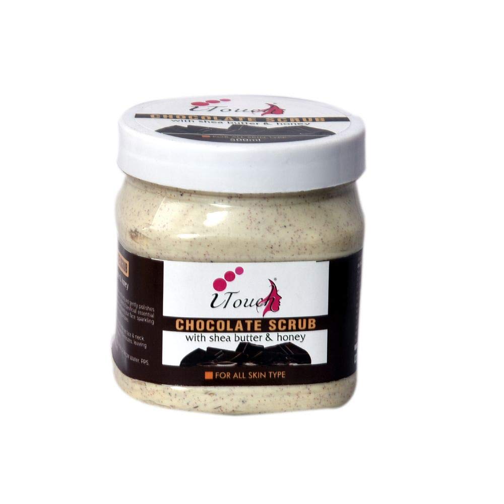 Organic Herbal Chocolate Scrub 500ml - Natural Face & Body Exfoliator, SLS & Paraben Free - Spa Quality Skincare for Glowing Skin at Home