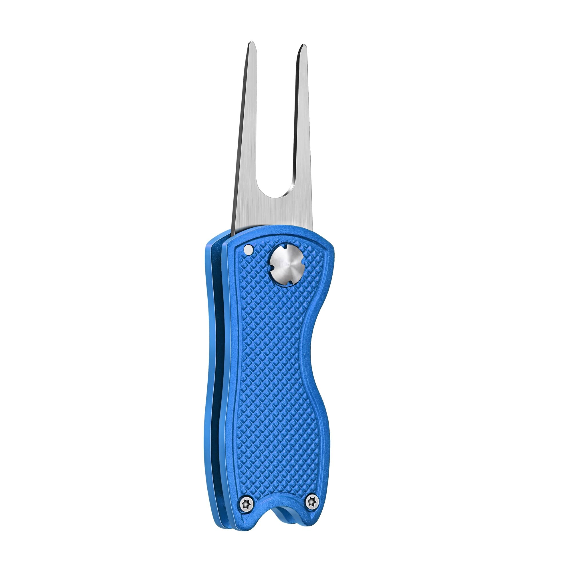 Premium Golf Divot Repair Tool - All Metal Foldable Design with Pop-Up Button & Magnetic Ball Marker (2-6 Pack) | Perfect for Golf Course Greens, Practice Putting & Tournament Play