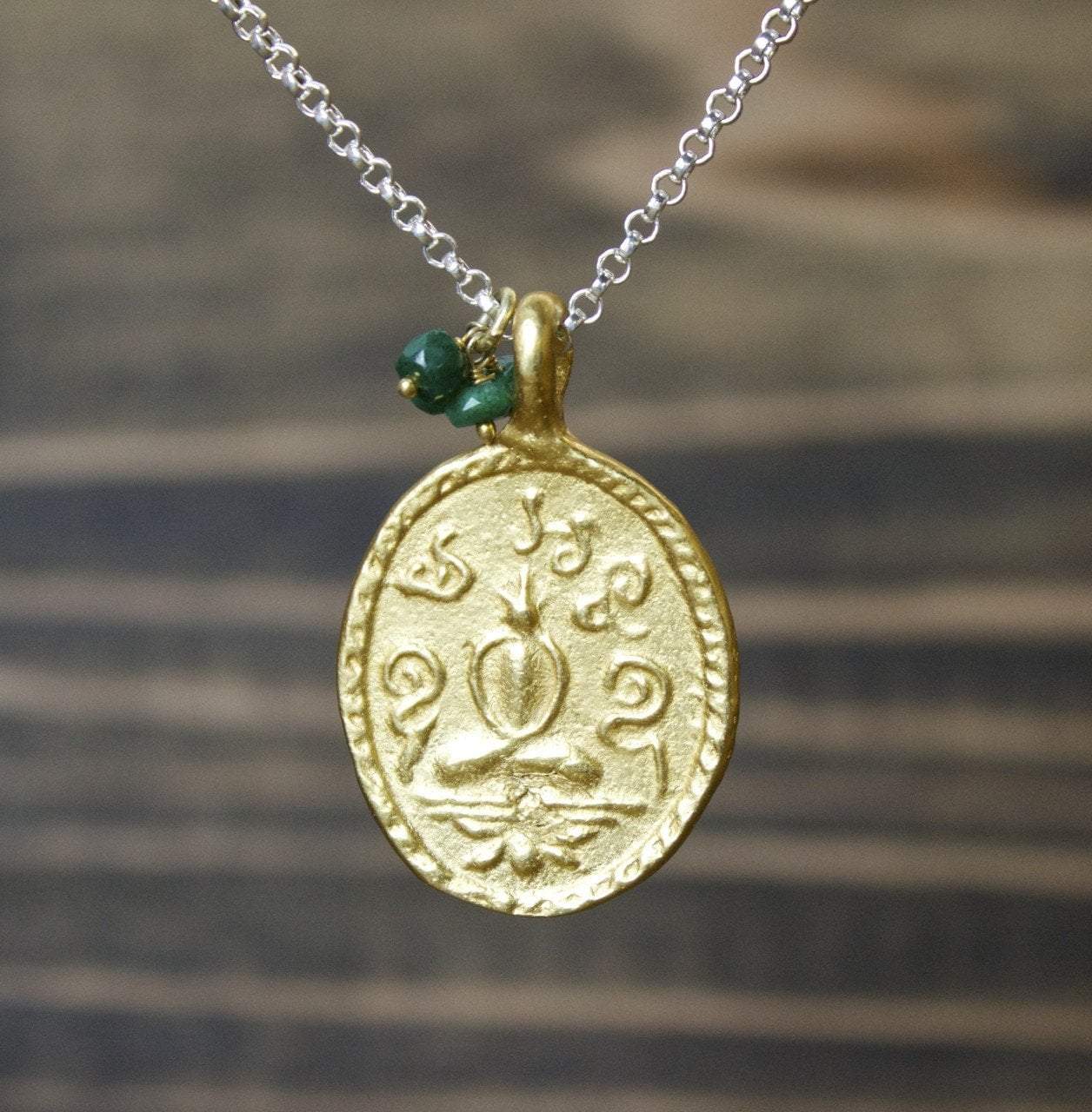 Green Namo Amulet Necklace - Buddhist Protection Pendant for Meditation, Travel & Spiritual Healing | Handmade Jewelry for Men & Women