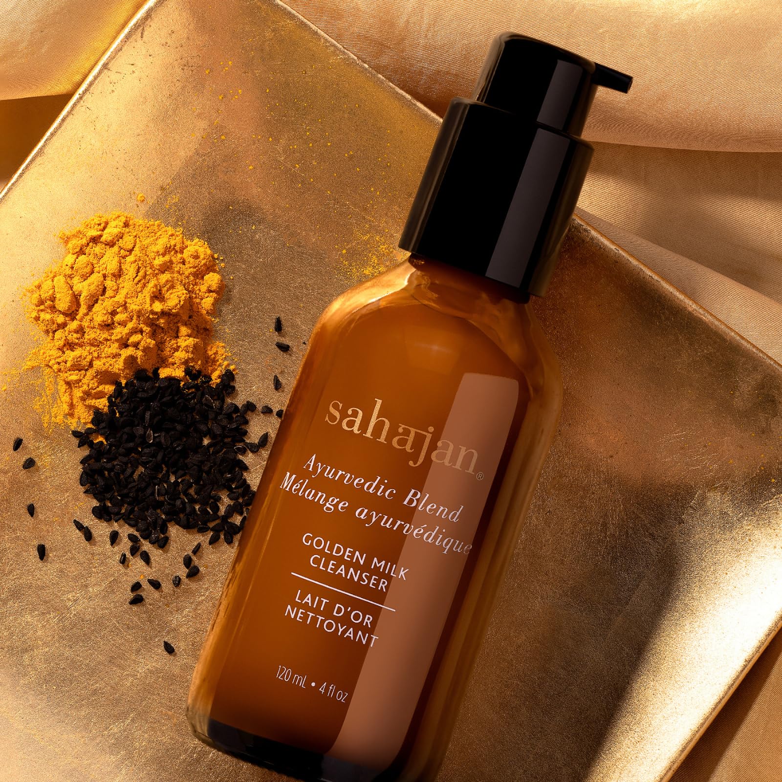 Sahajan Golden Milk Cleanser - Gentle Face Wash for Sensitive Skin | Nourishing & Calming Facial Cleanser 120ml (4oz) | Perfect for Daily Skincare Routine & Removing Makeup