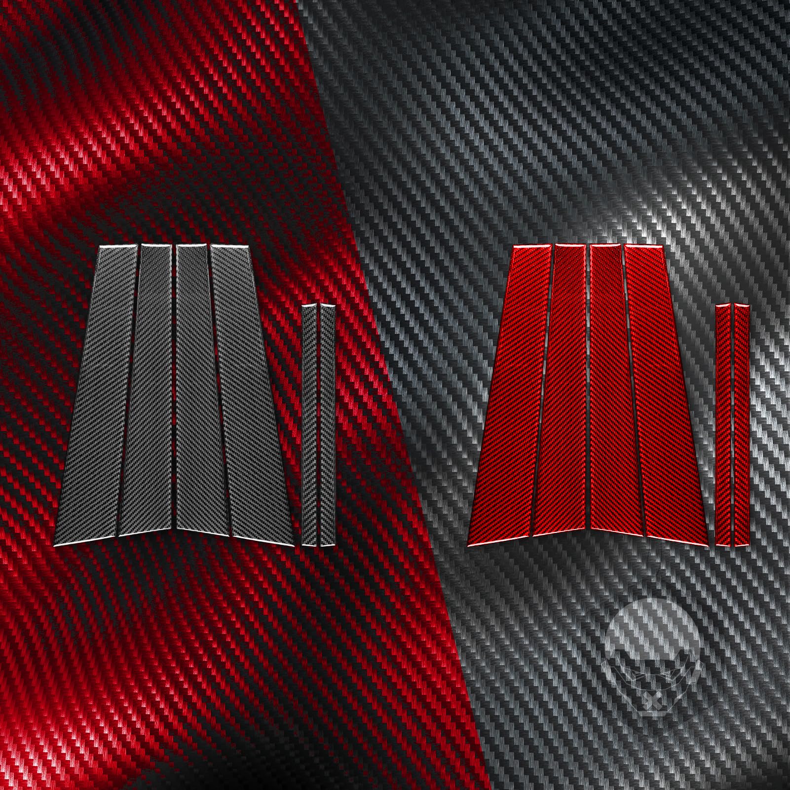 2014-2017 Honda Accord B-Pillar Cover - Real Carbon Fiber Sticker | Car Window Pillar Post Trim Panel | Exterior Auto Accessories (Red) | Enhances Style & Protects from Scratches for Daily Driving & Car Shows