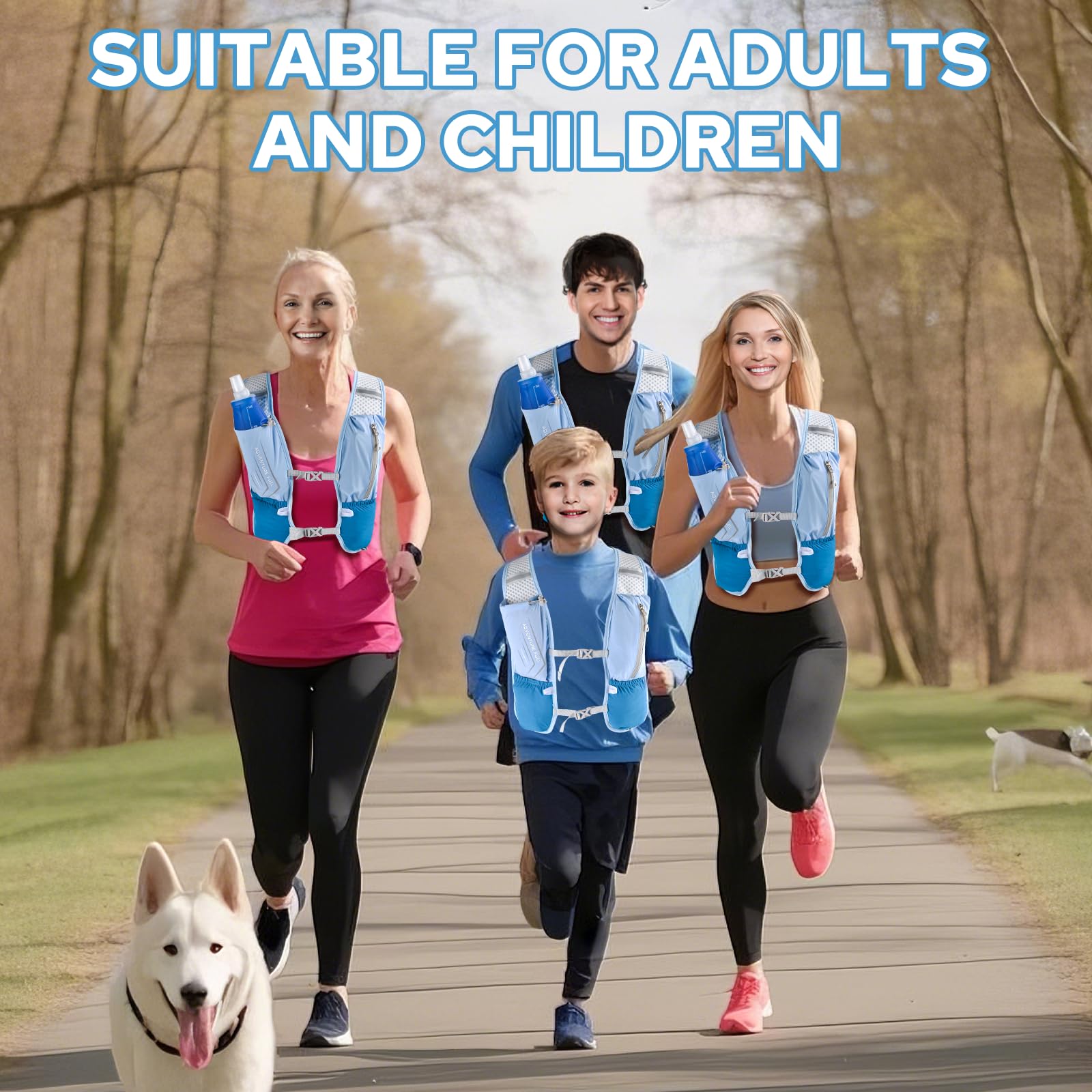 Lightweight Adjustable Hydration Backpack for Women & Men - 500ml TPU Soft Flask, Breathable Reflective Running Vest with Large Capacity for Marathon, Cycling, Hiking | Perfect for Outdoor Sports & Fitness Activities