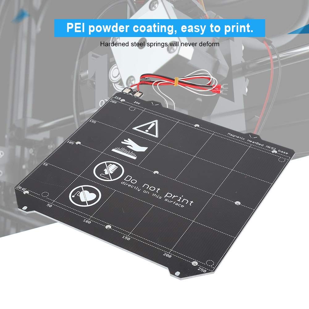 ASHATA 254x254mm 3D Printer Magnetic Heated Bed - Flexible Removable Build Plate for Prusa i3 MK2.5S MK3 MK3S | High-Temp Steel Plate | Perfect for ABS/PLA Printing & Rapid Prototyping