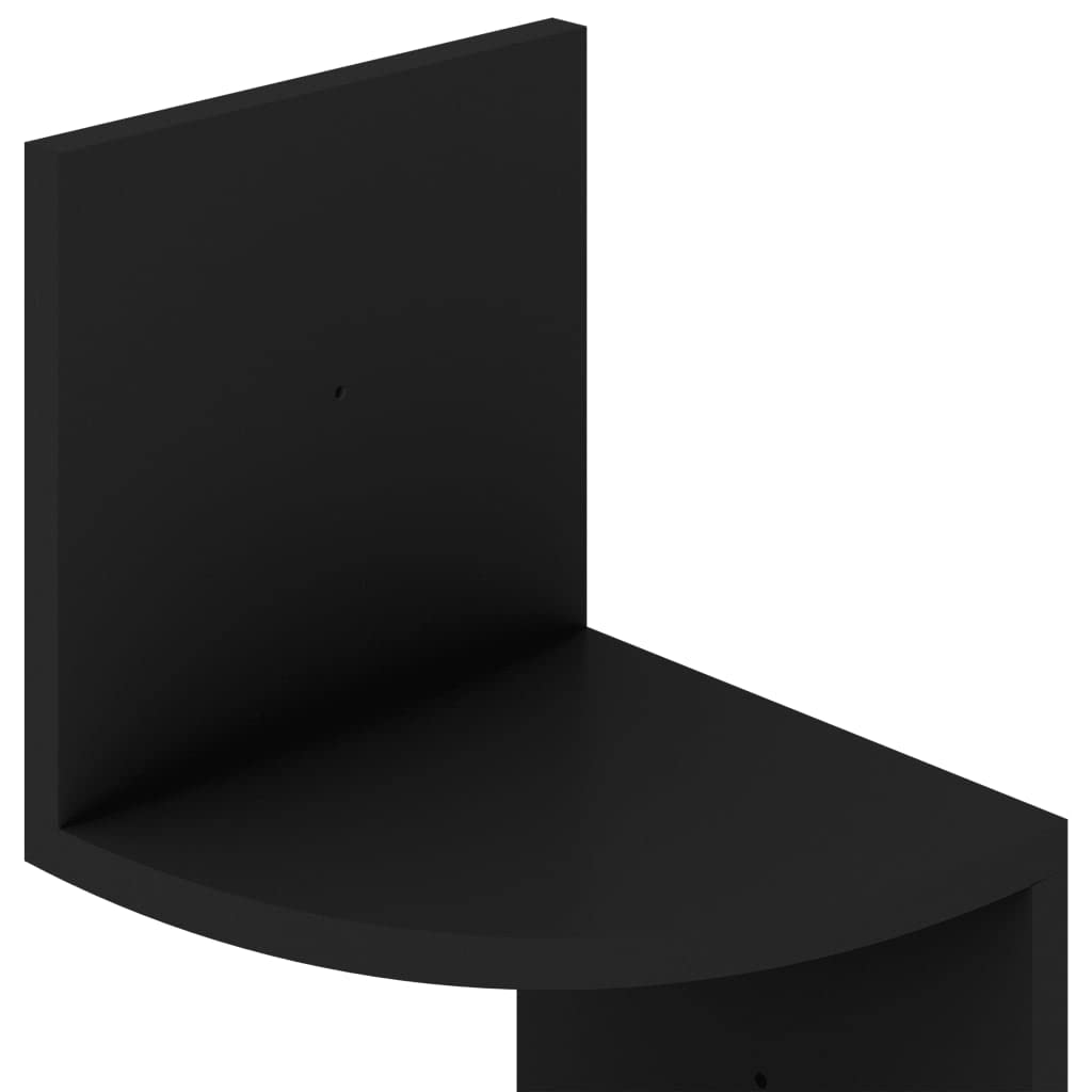 Black Floating Corner Shelf for Wall - 7.5