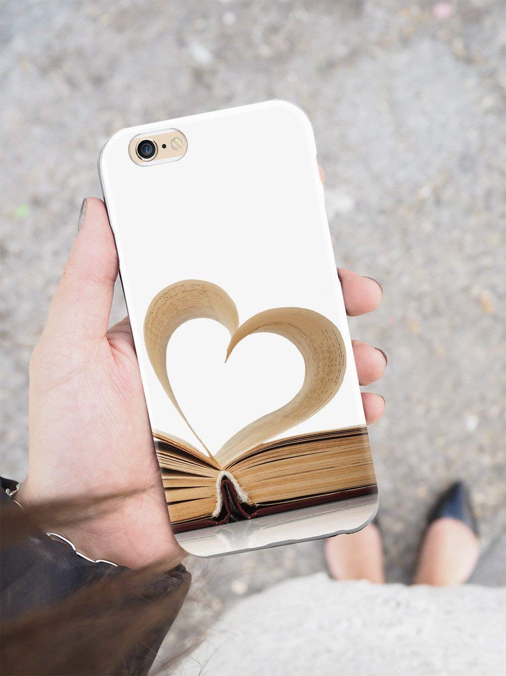 3D Textured Protective Phone Case for Apple iPhone Xs Max - Heart Page Design for Book Lovers - Shockproof & Slim Cover - Perfect for Reading, Work & Daily Use