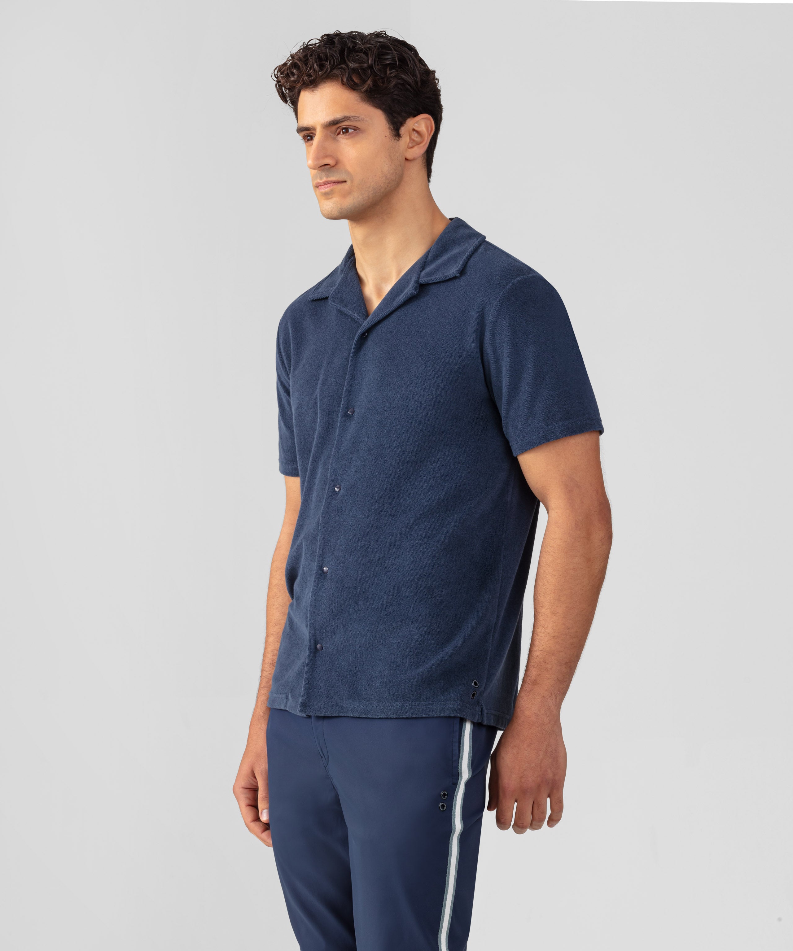 Ron Dorff Men's Cotton Terry Shirt - Soft Breathable Casual Button Down Shirt for Everyday Wear, Work & Weekend Outings